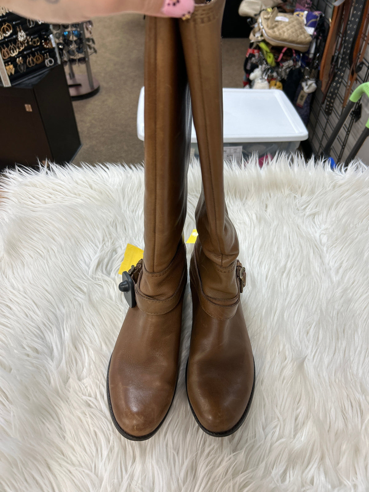 Boots Knee Heels By Fossil In Black, Size:9.5 NEW