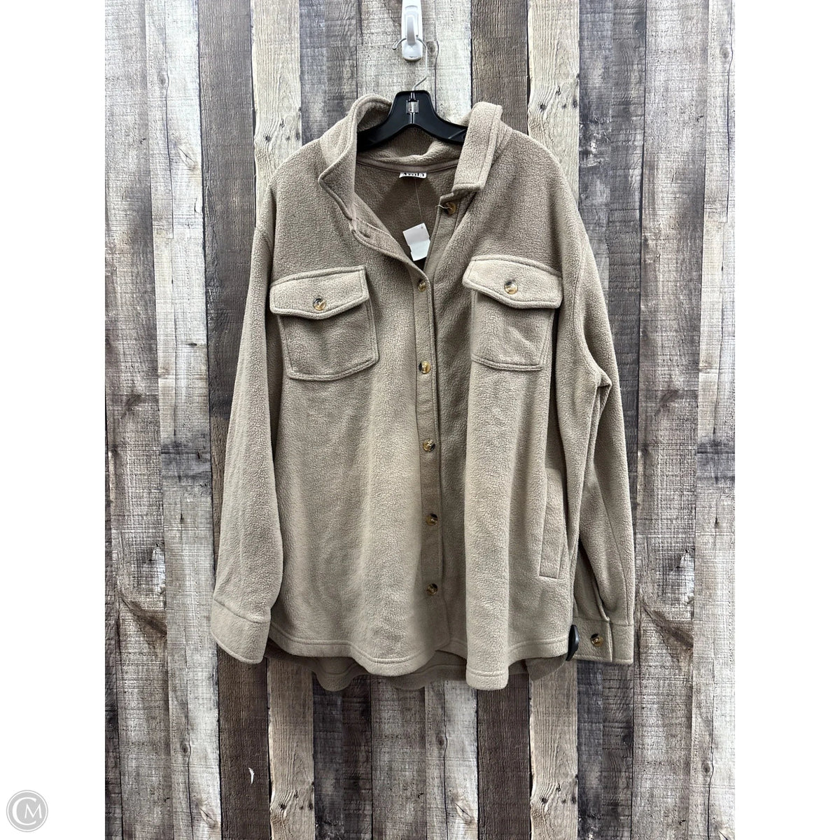 Jacket Fleece By Arula In Brown, Size: 3x