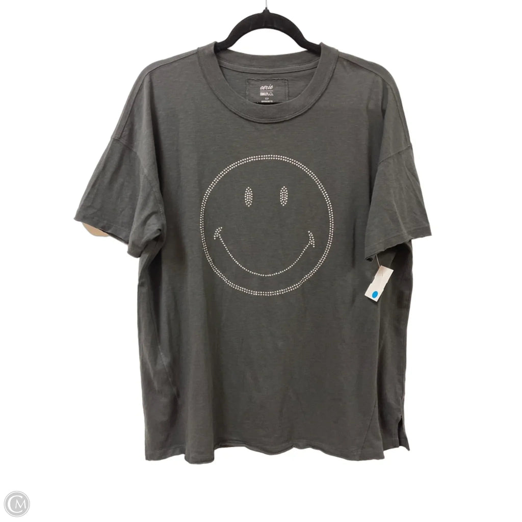Top Short Sleeve By Aerie In Grey, Size: S