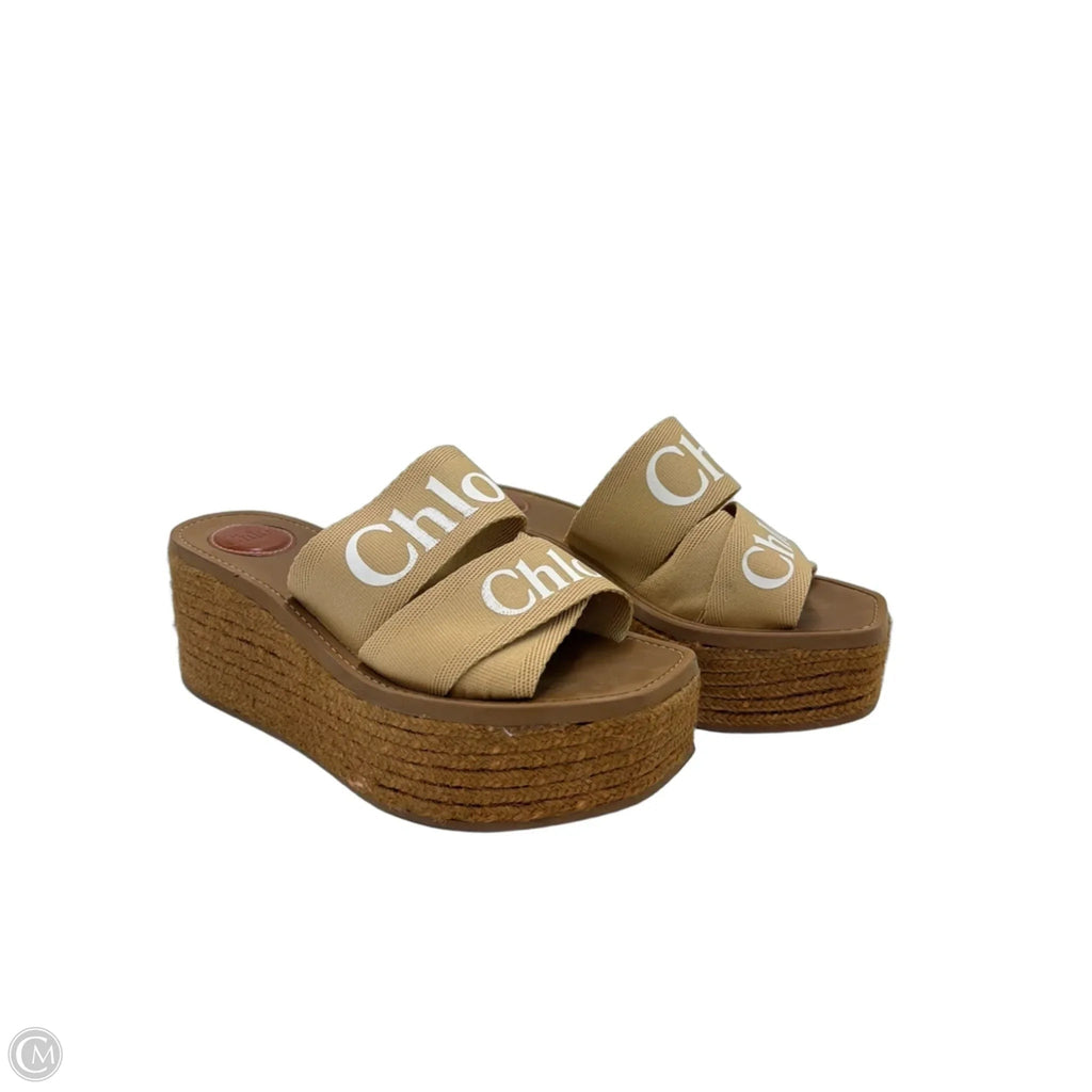 Chloe Woody Wedge Platform Luxury Shoes, Size: 9 (39)