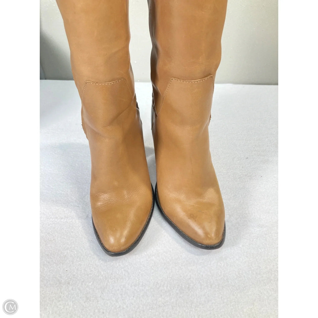 Boots Mid-calf Heels By Clothes Mentor In Tan, Size: 7.5