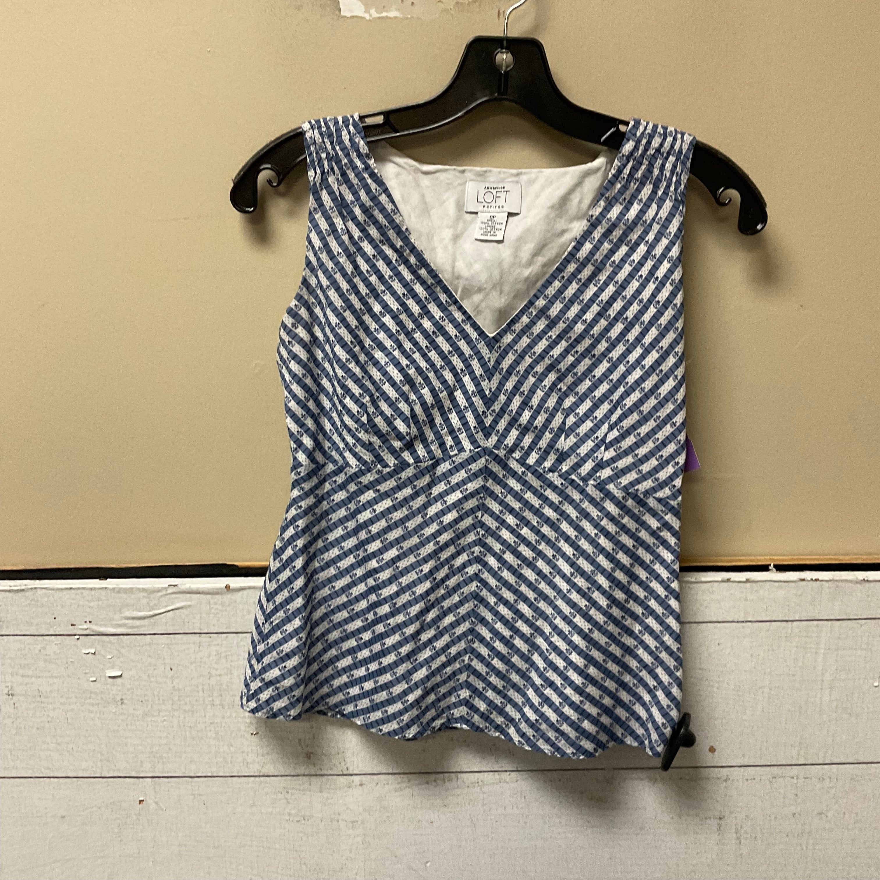 Top Sleeveless By Ann Taylor In Blue, Size: 0