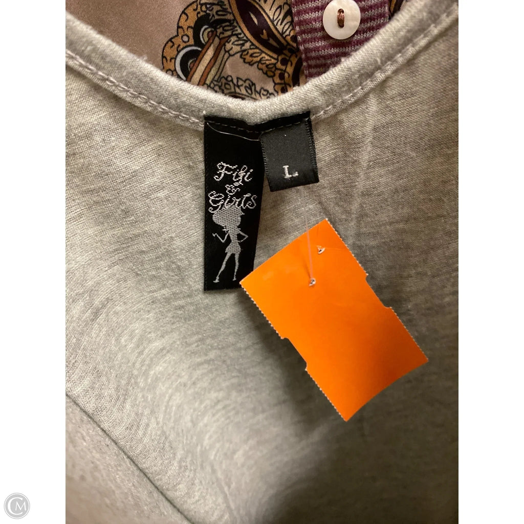 Tank Top By Clothes Mentor In Grey, Size: L