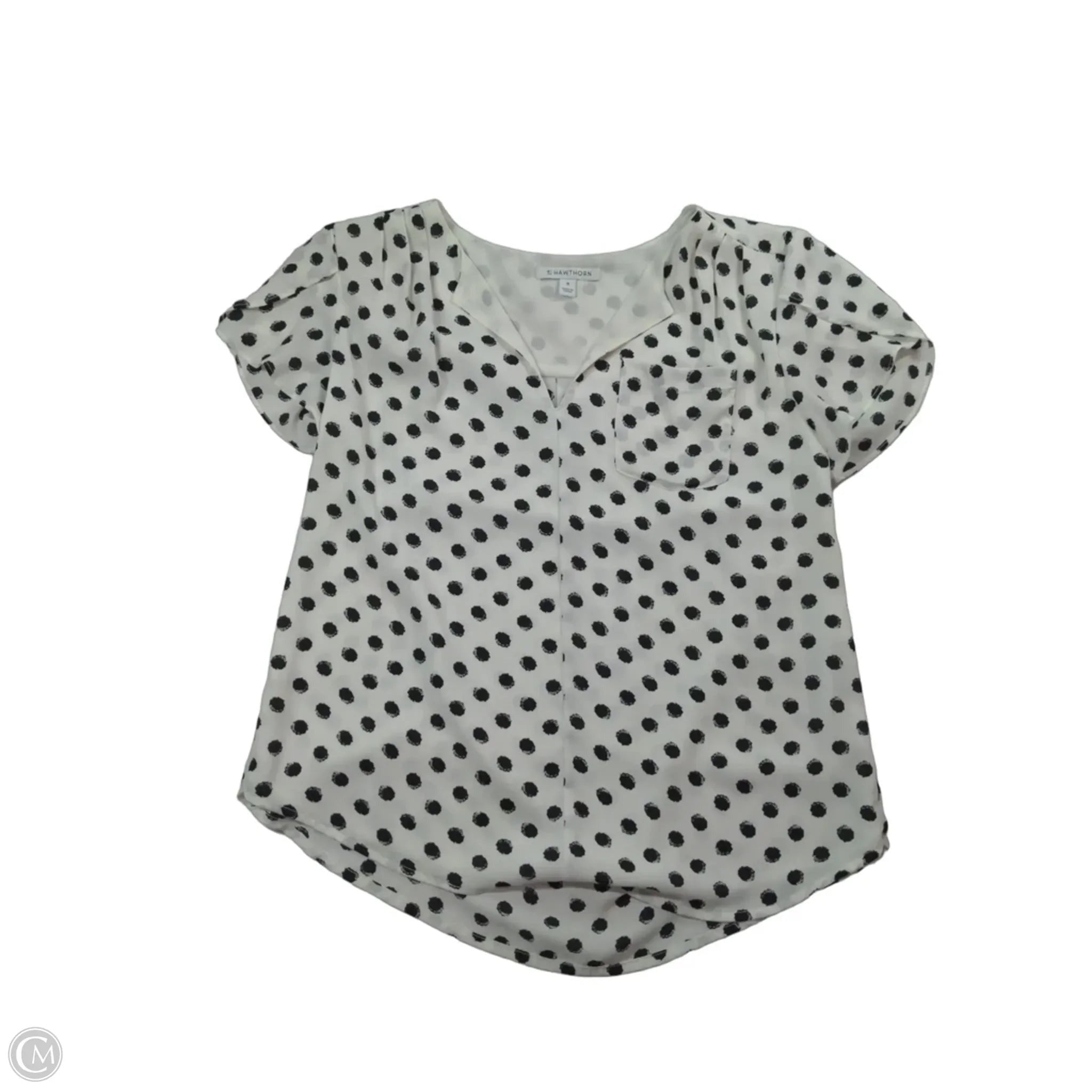 Blouse Short Sleeve By 41 Hawthorn In Polkadot Pattern, Size: M