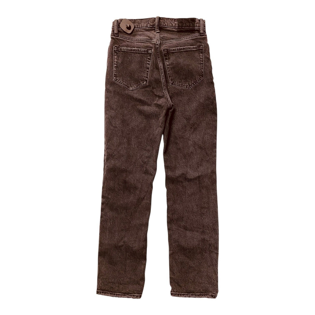Jeans Straight By Abercrombie And Fitch In Black Denim, Size:2