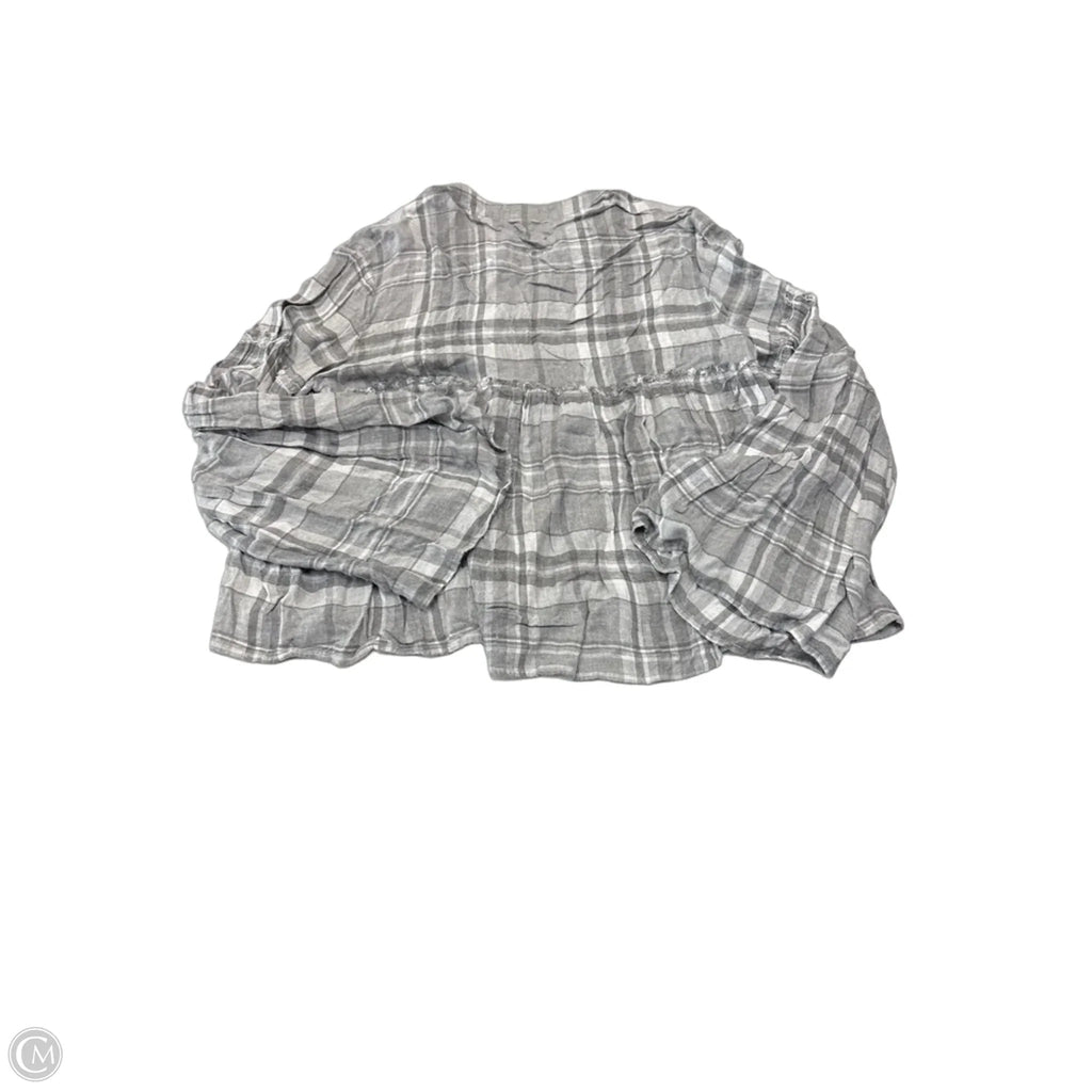 Top Long Sleeve By Cloth & Stone In Plaid Pattern, Size: M