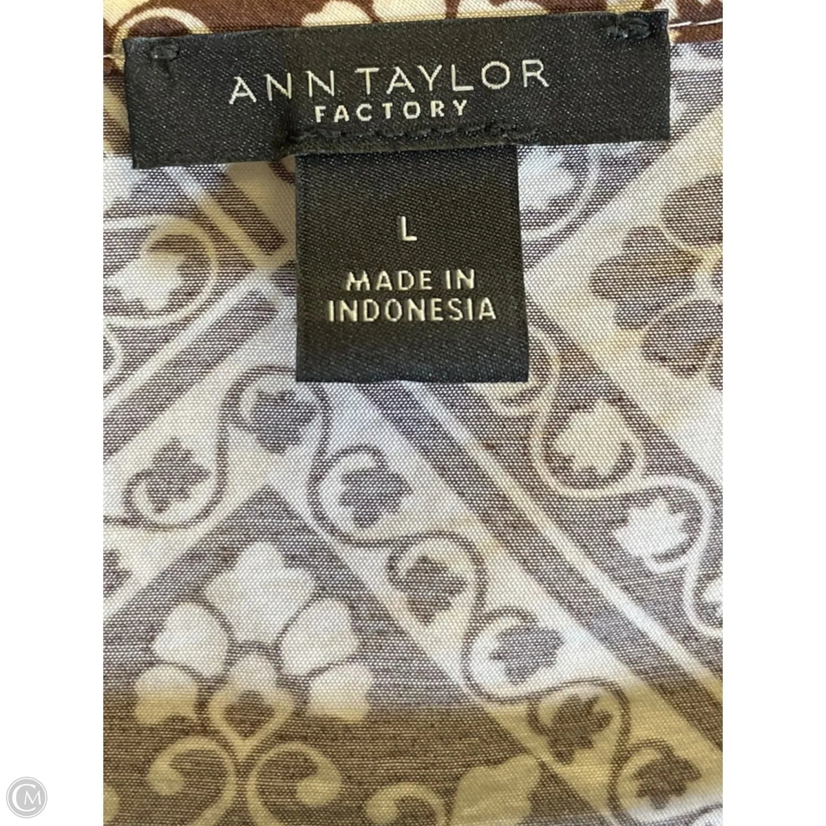 Dress Casual Maxi By Ann Taylor In Brown & Cream, Size: L