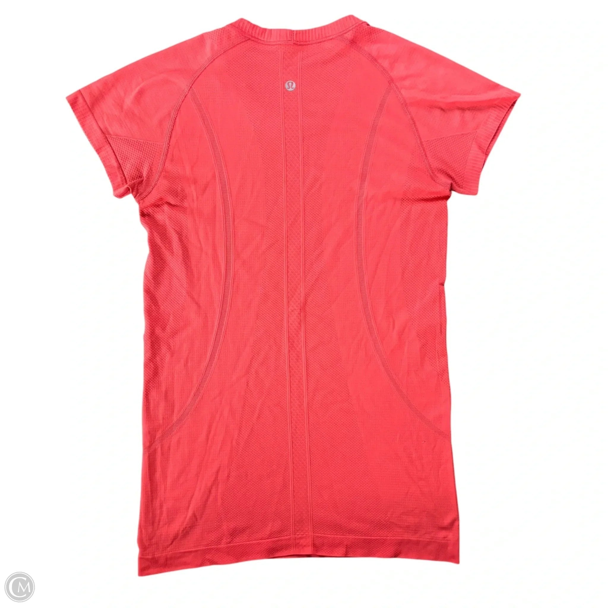 Athletic Top Short Sleeve By Lululemon In Orange, Size: M