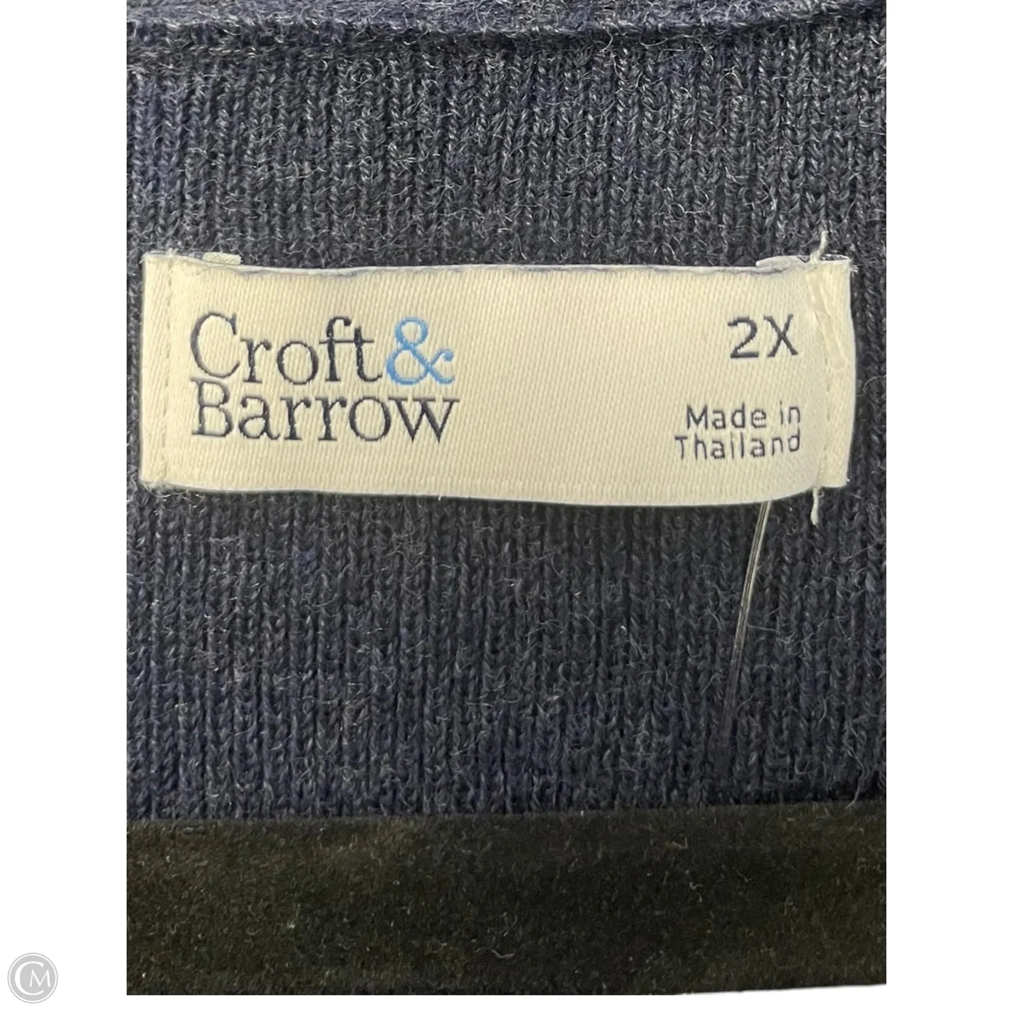 Sweater Cardigan By Croft And Barrow In Navy, Size: 2x