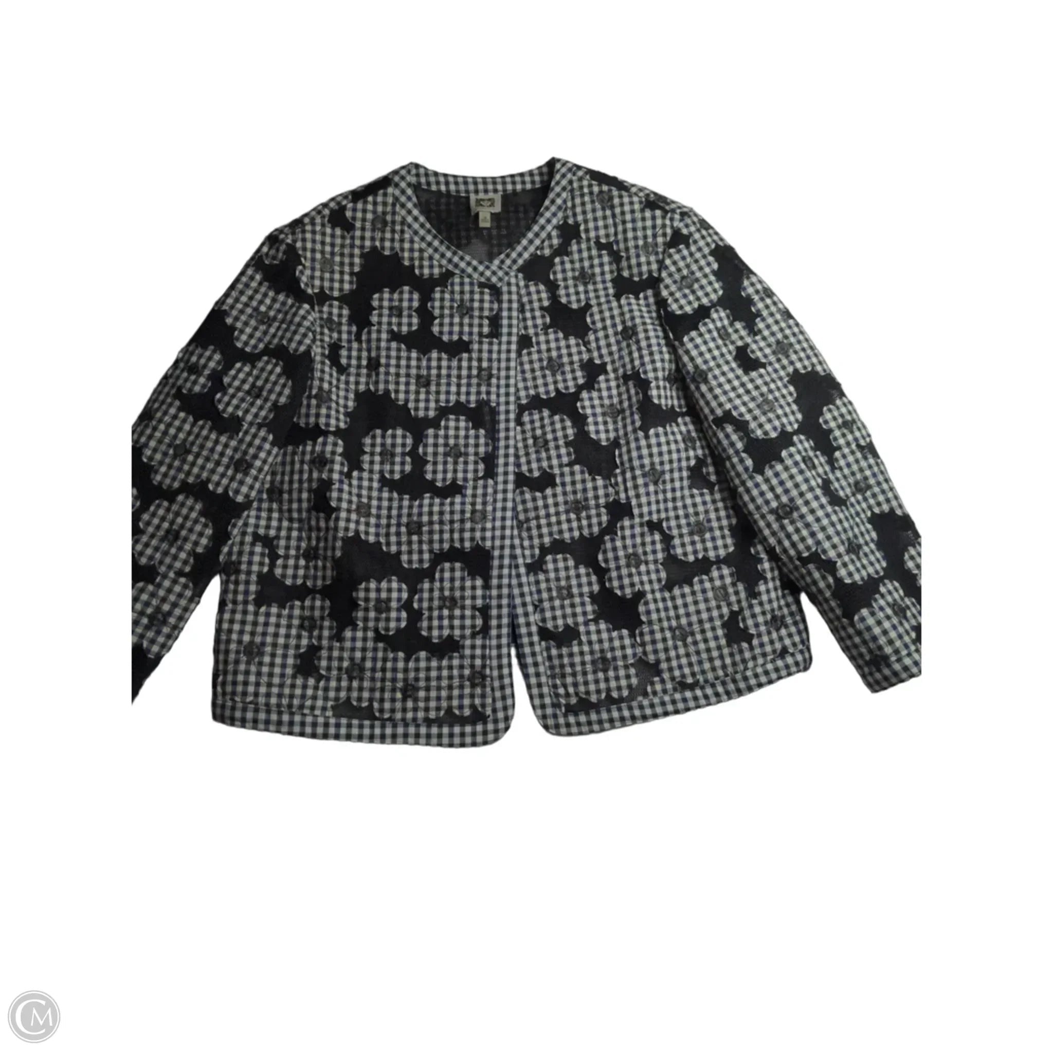 Jacket Puffer & Quilted By Anne Klein In Plaid Pattern, Size: 16