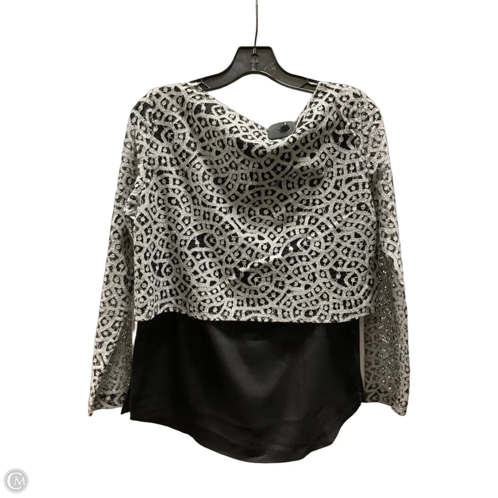 Top Long Sleeve By Gianni Bini In Black & Grey, Size: S