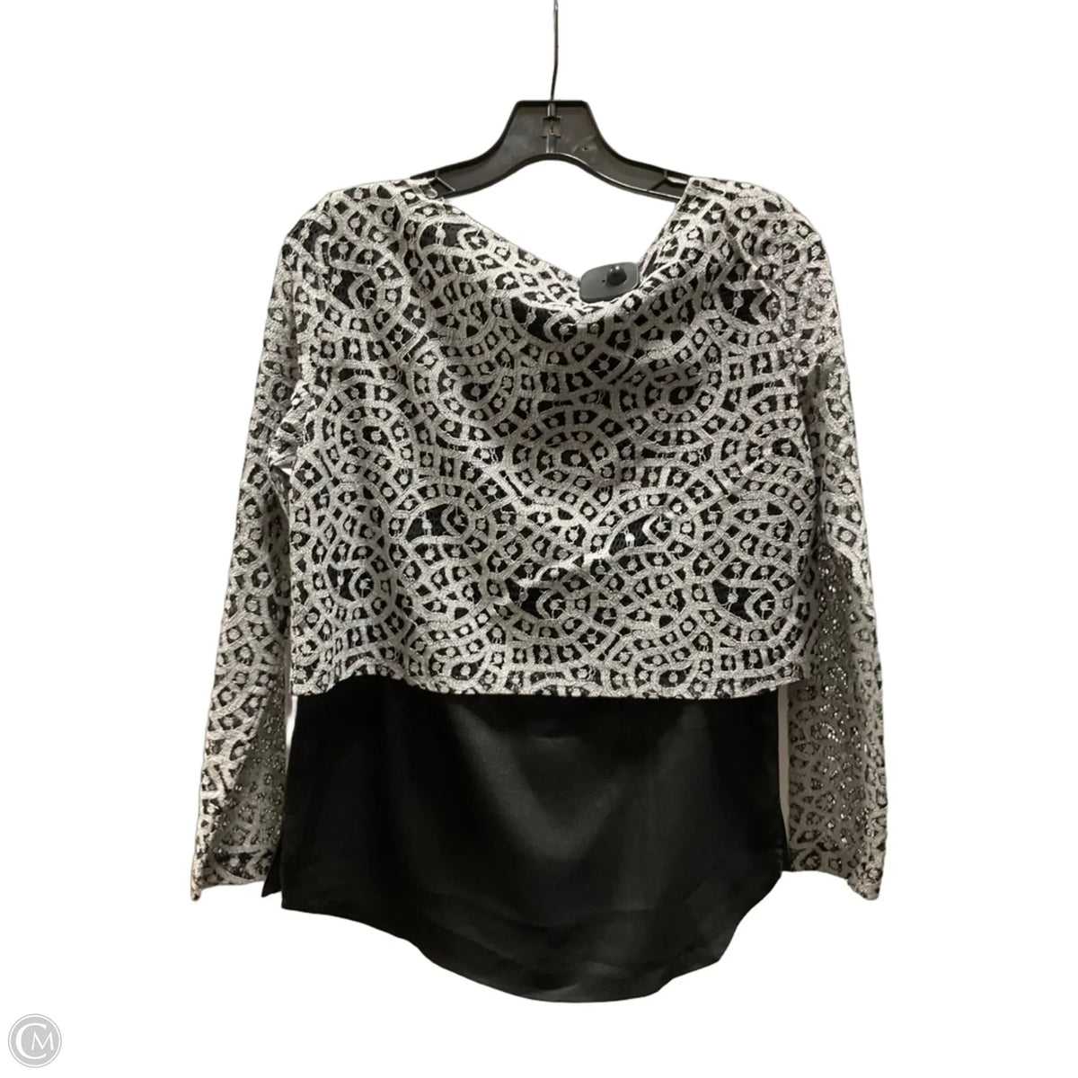 Top Long Sleeve By Gianni Bini In Black & Grey, Size: S