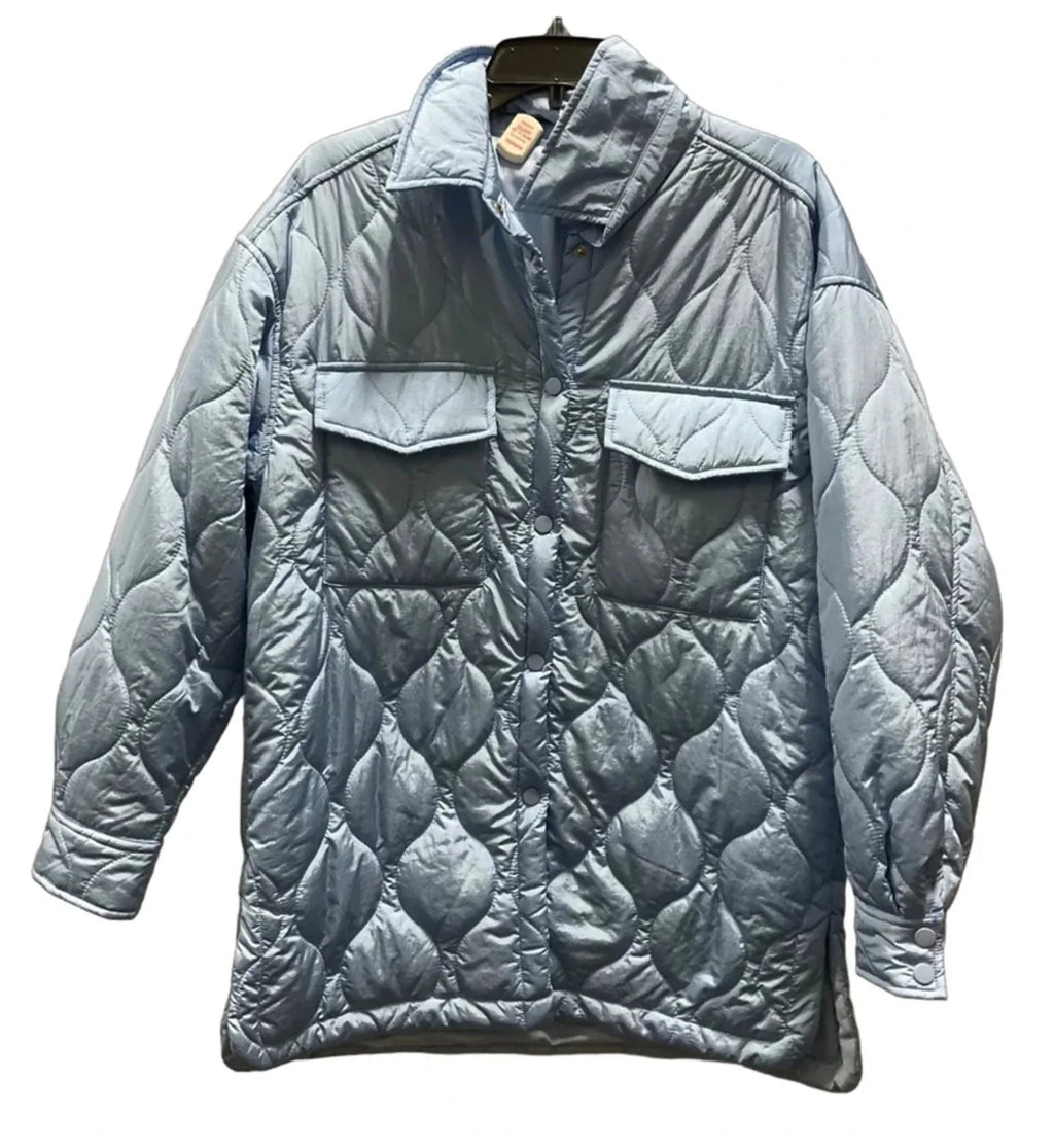 Jacket Puffer & Quilted By Grace + Karma In Blue, Size: M