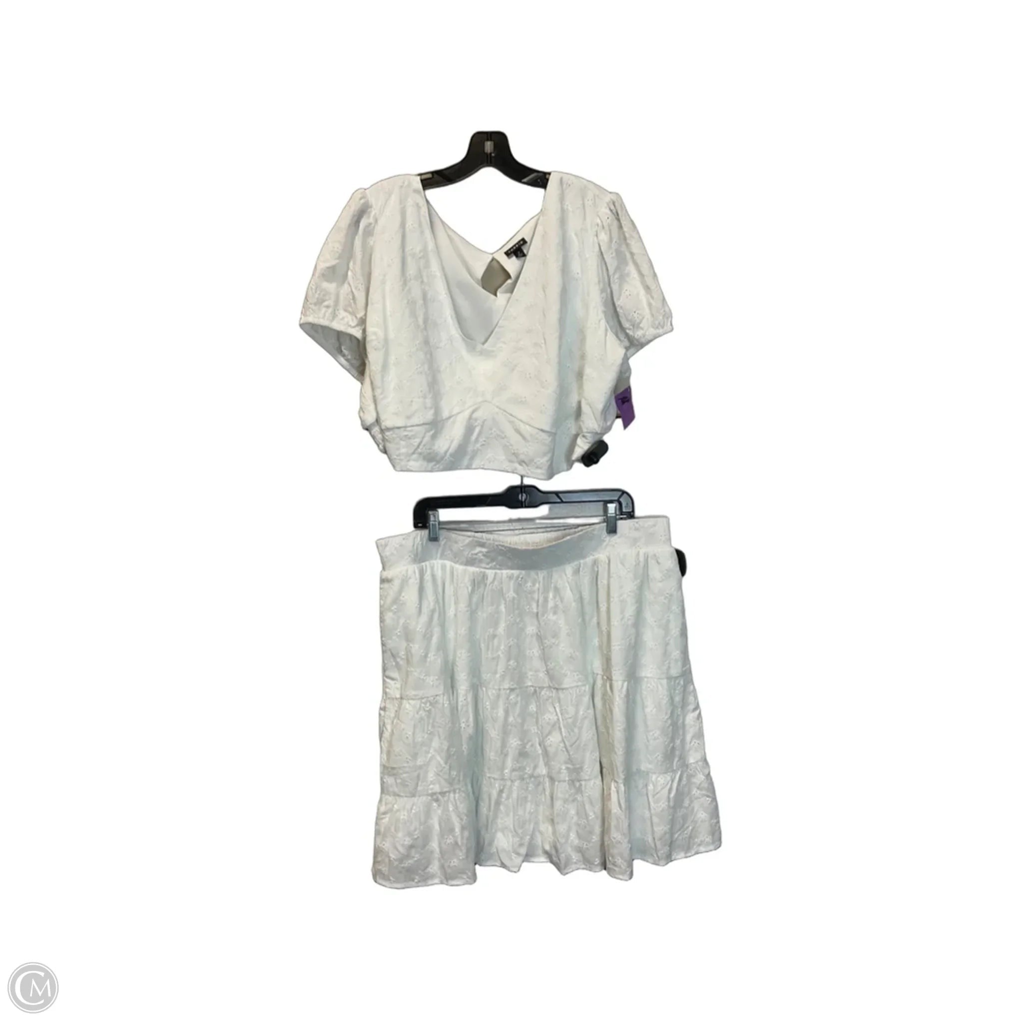 Skirt Set 2pc By Torrid In White, Size: 2x