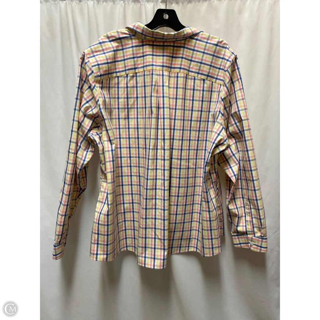 Top Long Sleeve By L.l. Bean In Pink & Yellow, Size: 2x