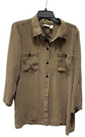 Blouse Long Sleeve By Chicos In Striped Pattern, Size: L