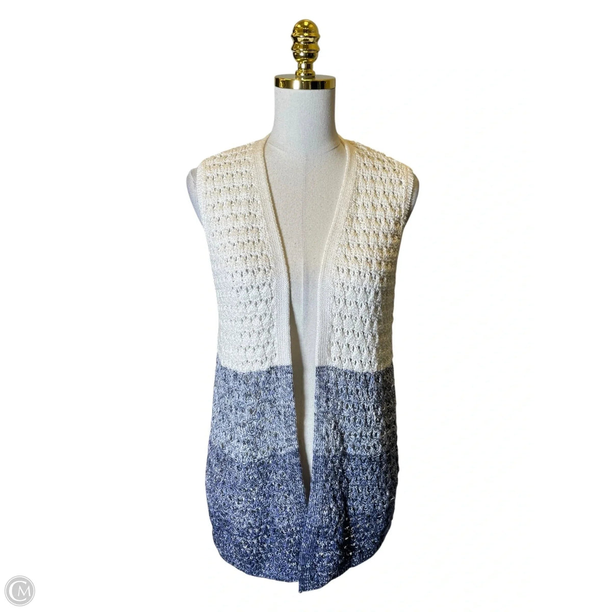 Vest Other By Chicos In Blue & Cream, Size: S