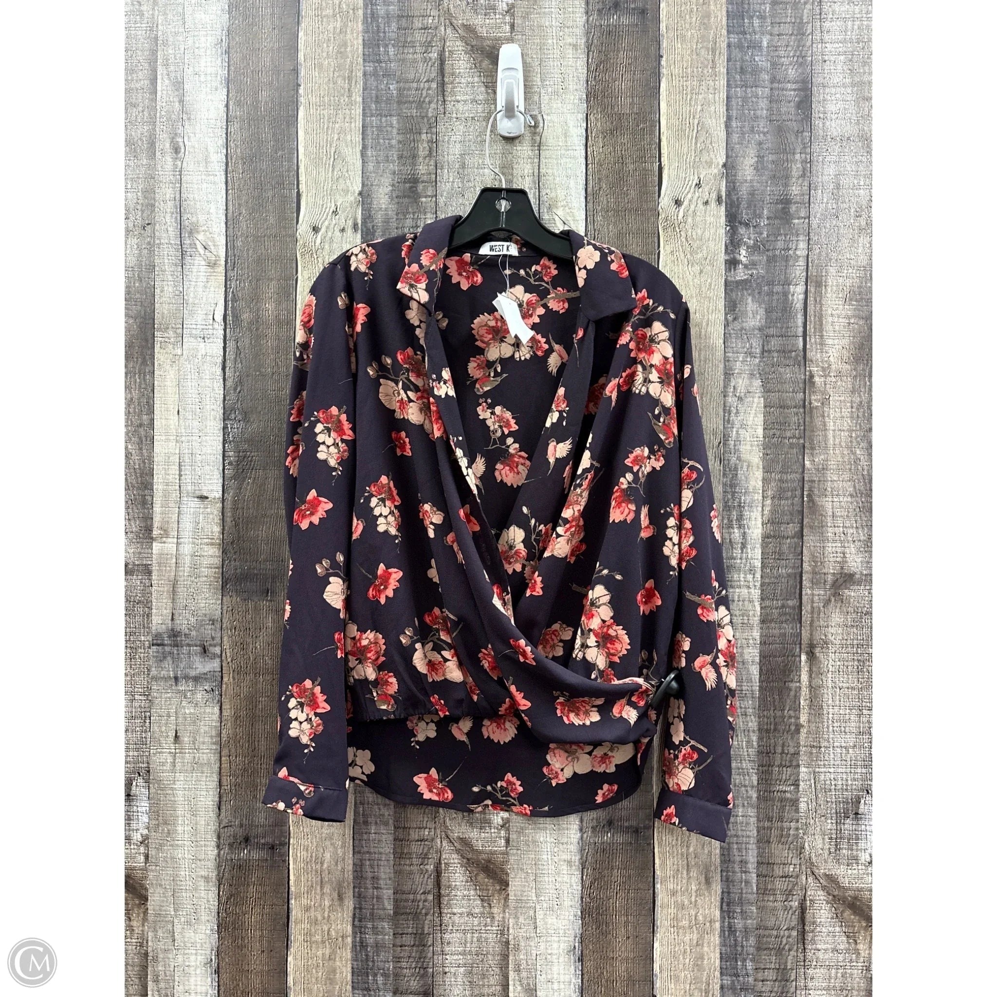 Top Long Sleeve By Cme In Floral Print, Size: S