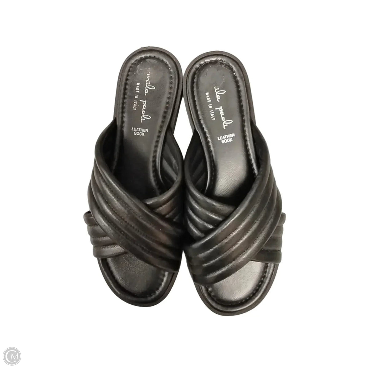Sandals Flats By Clothes Mentor In Black, Size: 7.5