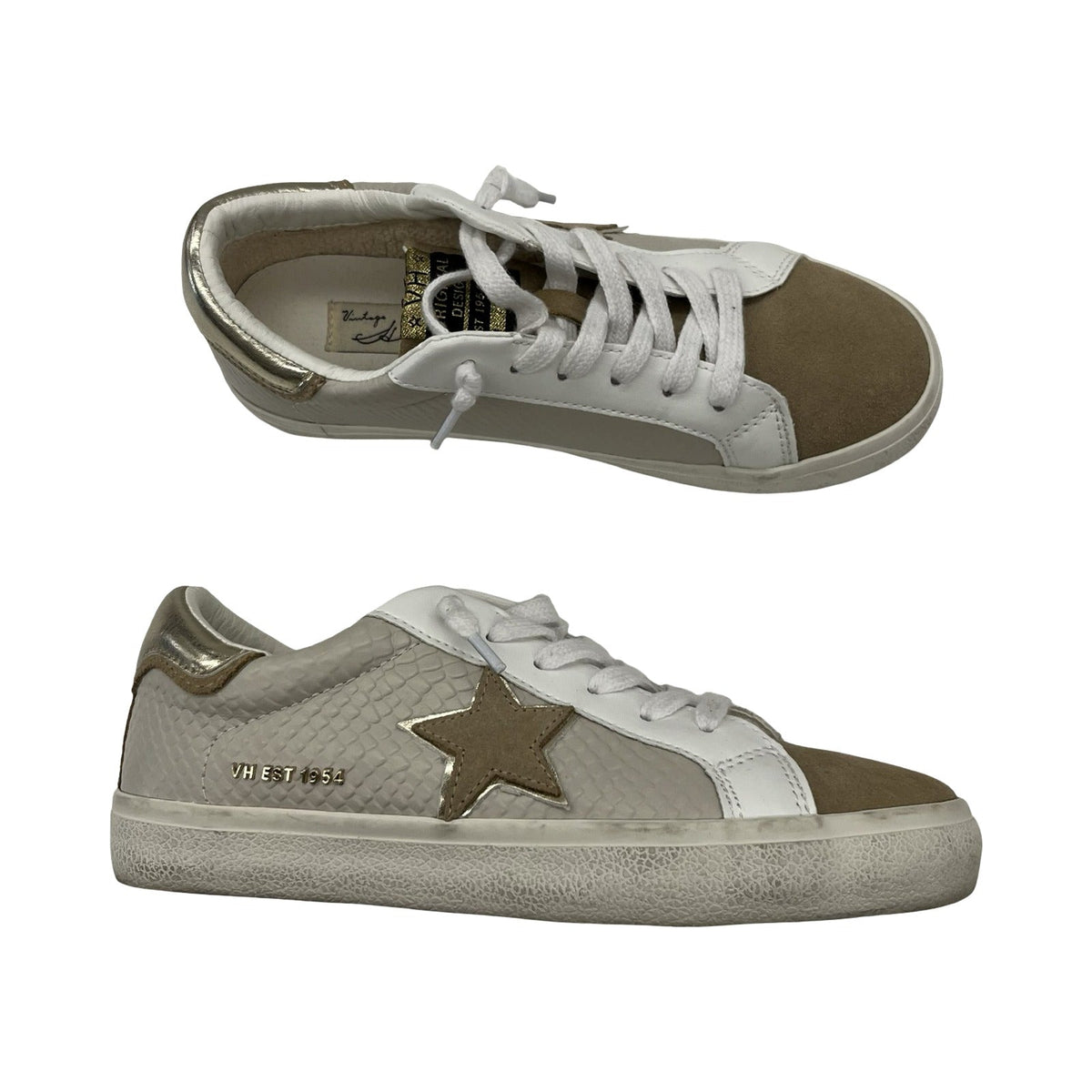 Shoes Sneakers By Vintage Havana In Cream, Size:6.5