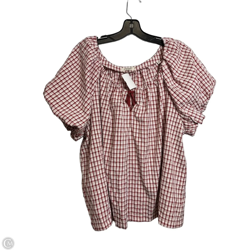 Top Short Sleeve By Max Studio In Red, Size: 2x