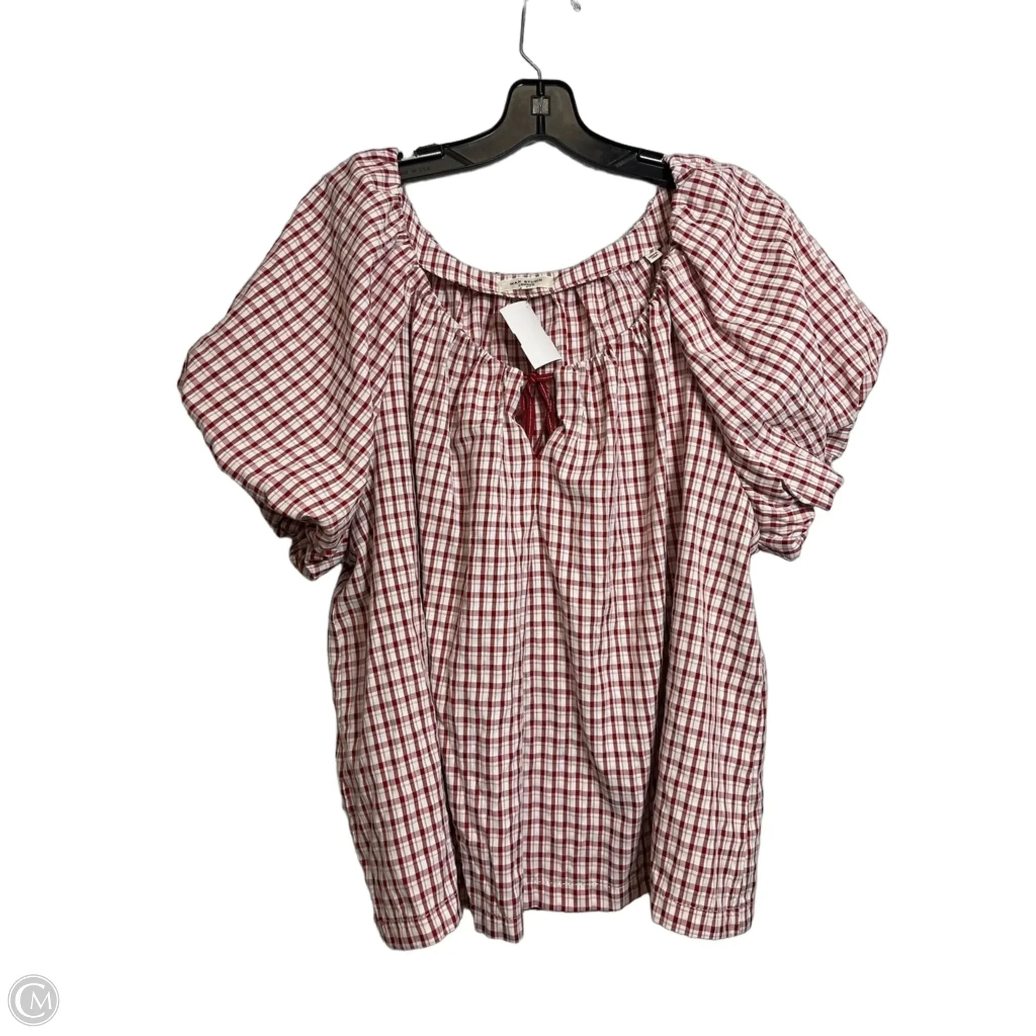 Top Short Sleeve By Max Studio In Red, Size: 2x