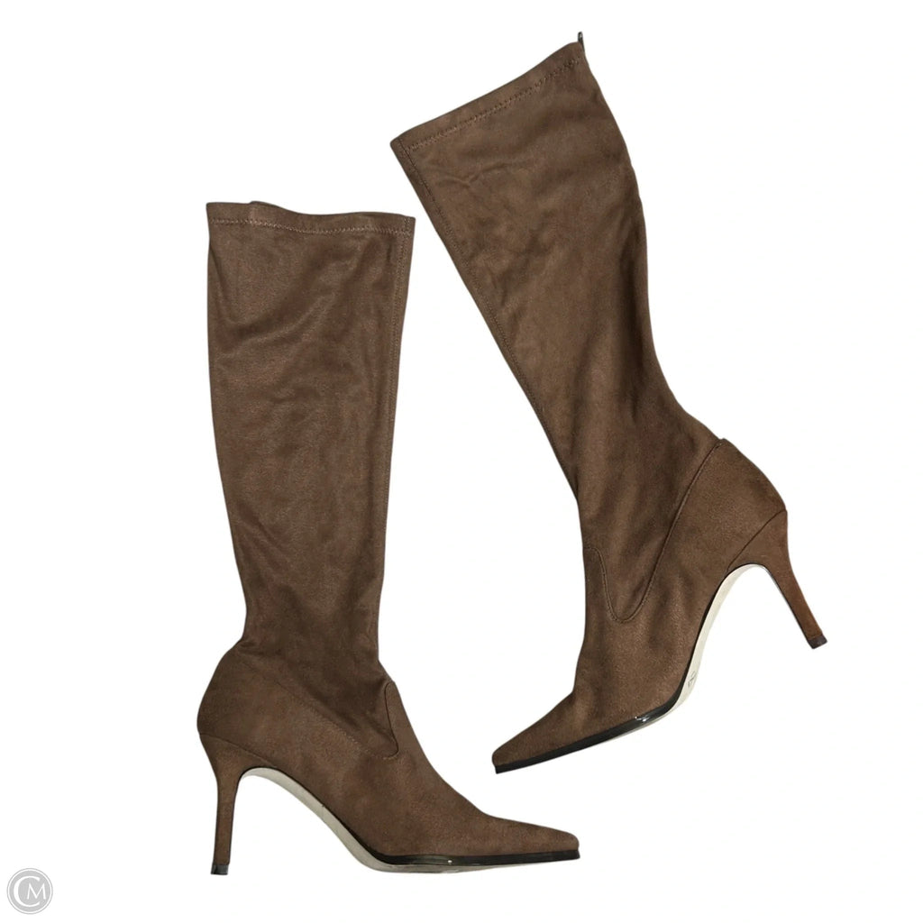 Boots Mid-calf Heels By Sam And Libby In Brown, Size: 8
