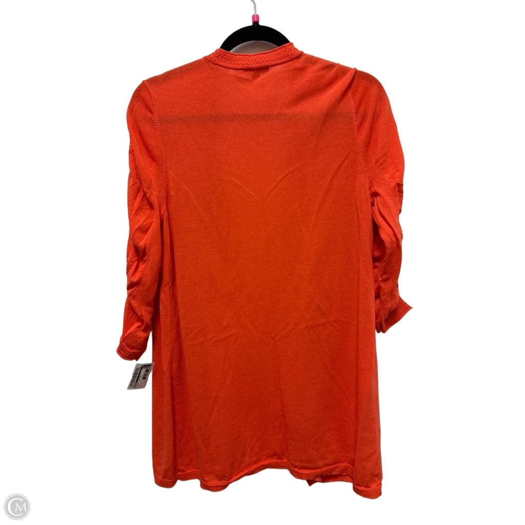 Sweater Cardigan By Chicos In Orange, Size: M