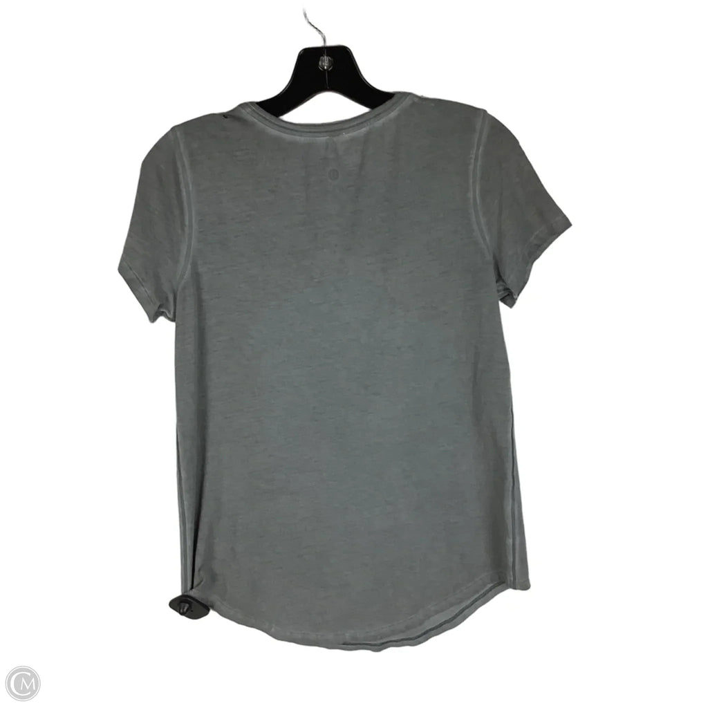 Athletic Top Short Sleeve By Lululemon In Grey, Size: 4