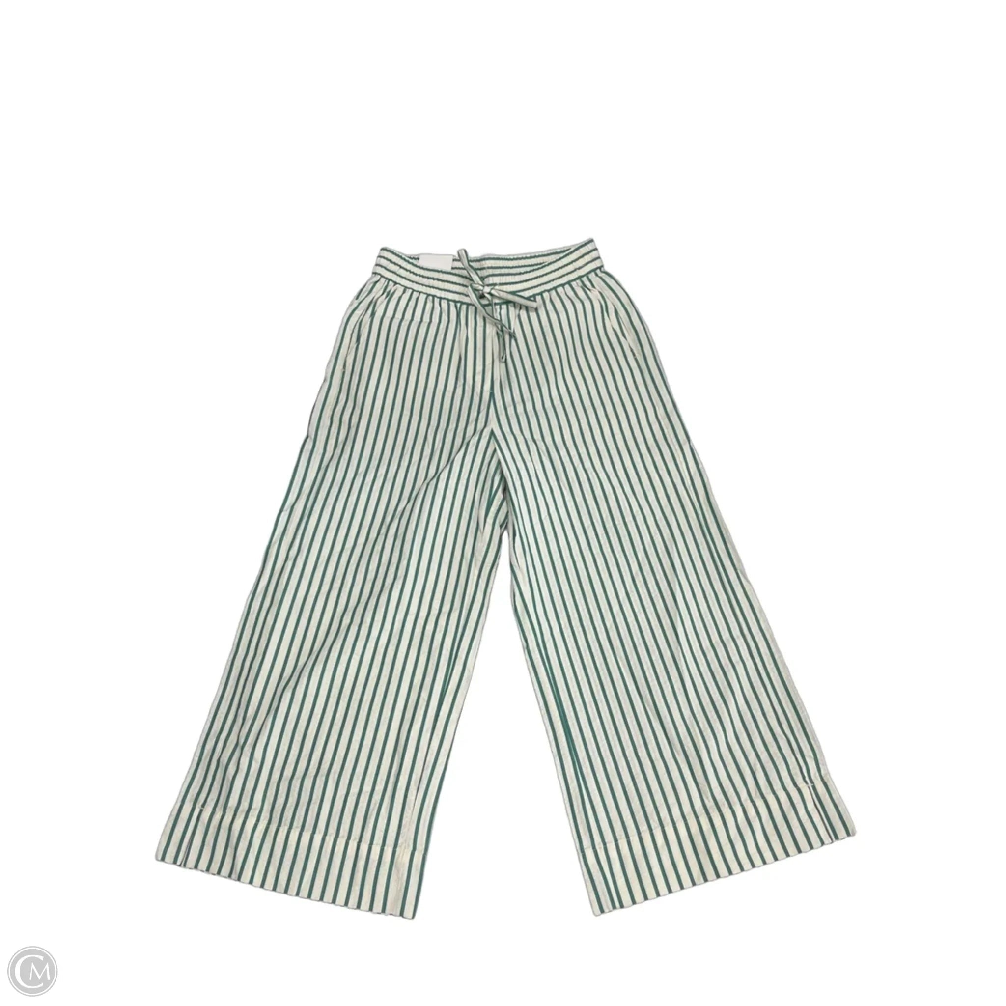 Pants Cropped By Banana Republic In Cream & Green, Size: Xs