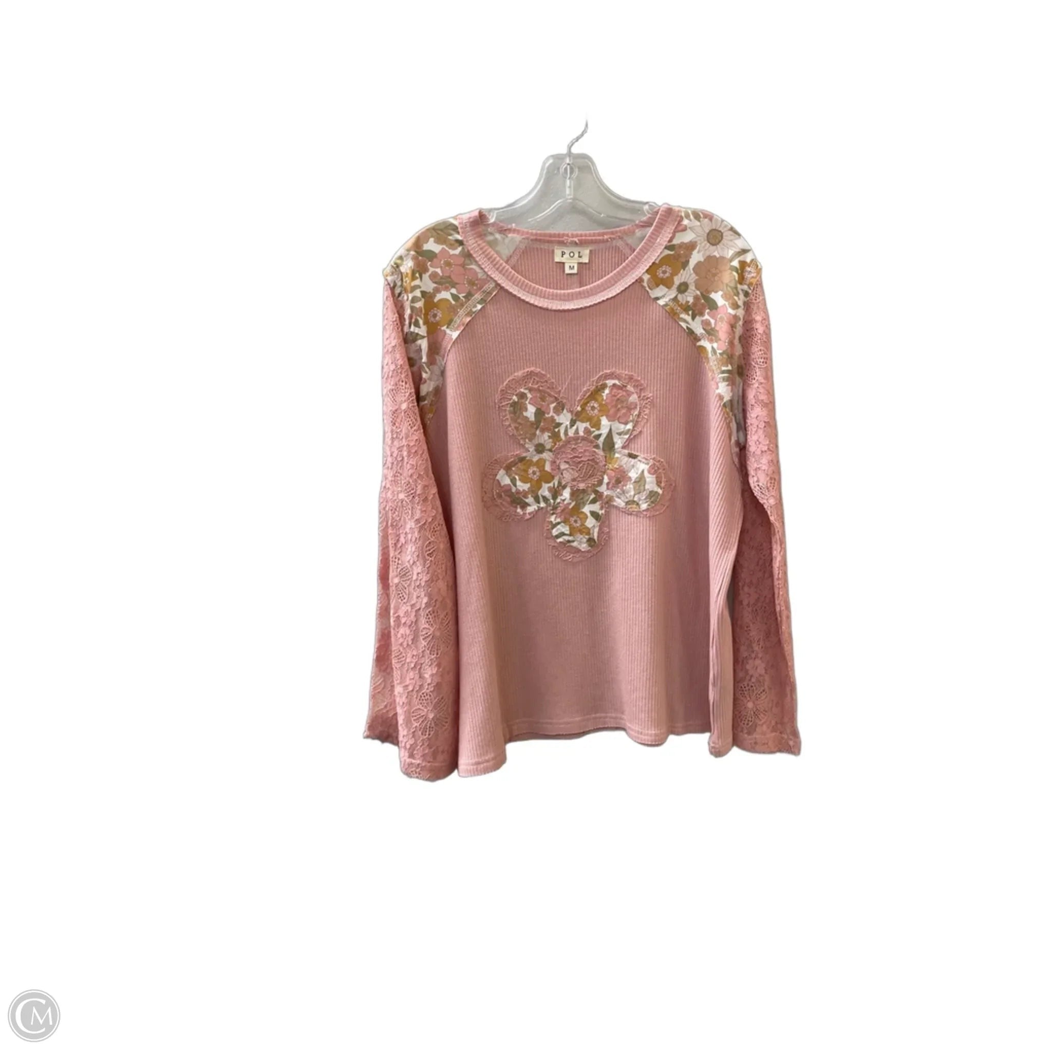 Top Long Sleeve By Pol In Pink, Size: M