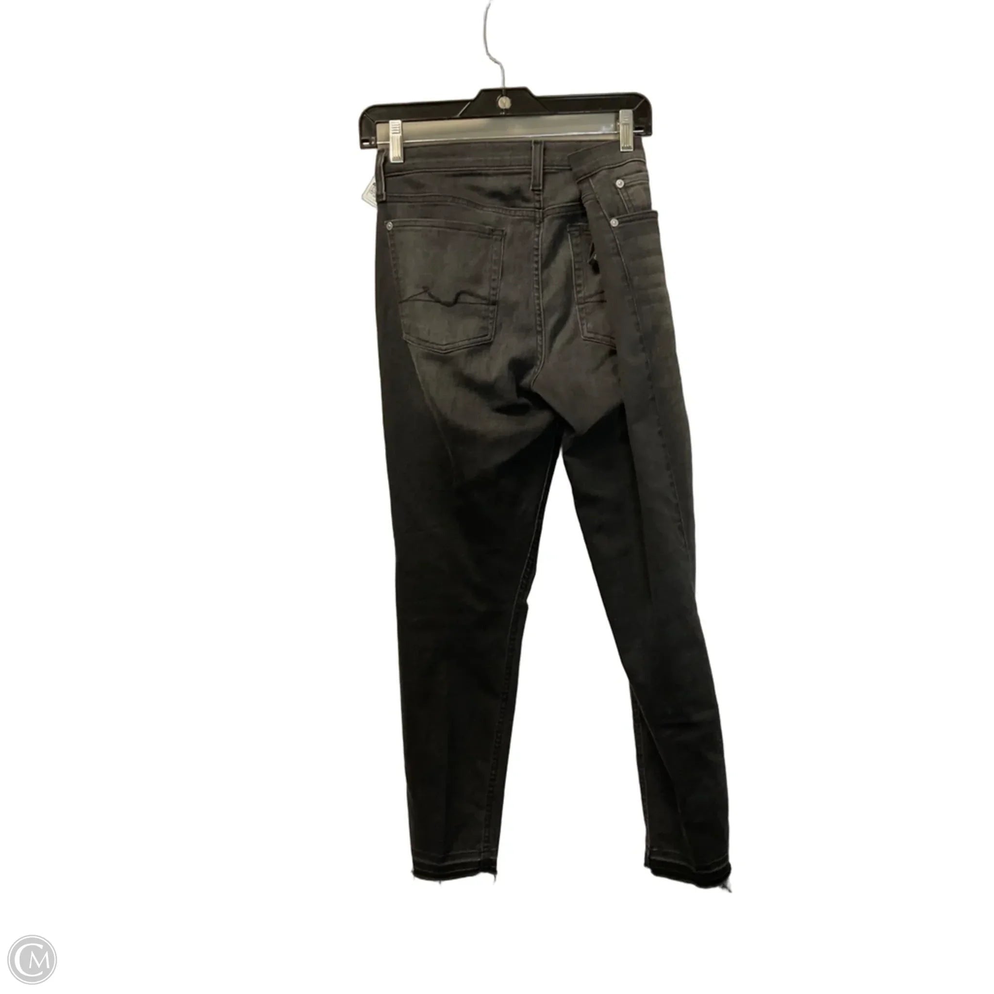 Jeans Skinny By 7 For All Mankind In Black Denim, Size: 12