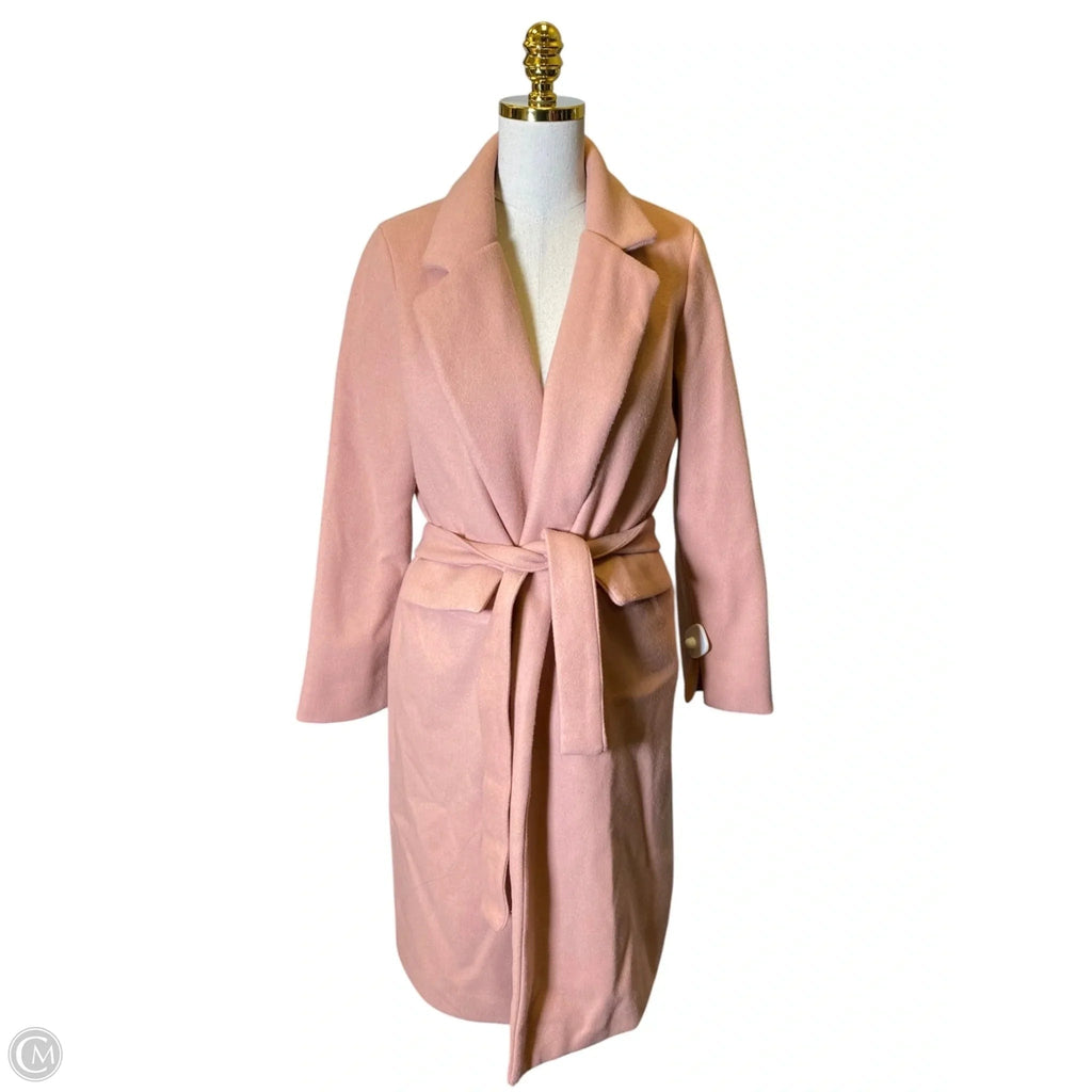 Coat Trench Coat By Clothes Mentor In Pink, Size: M