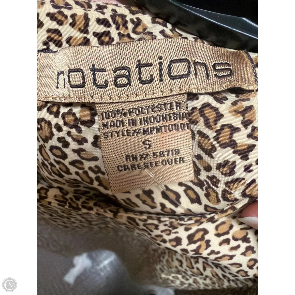 Top Sleeveless By Notations In Animal Print, Size: S