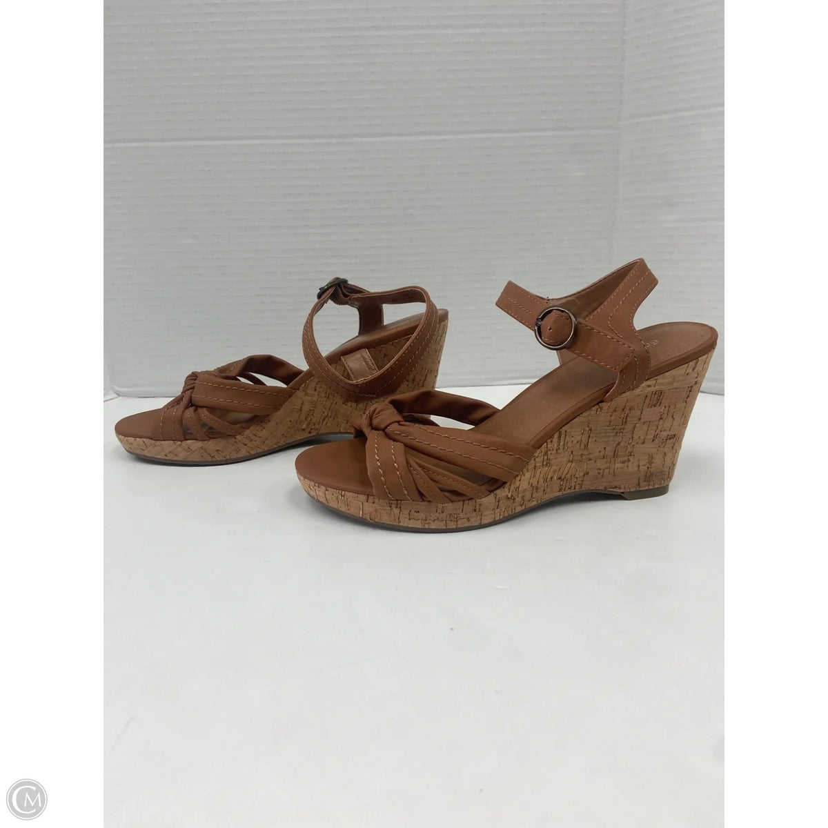 Sandals Heels Block By Clothes Mentor In Brown, Size: 8.5