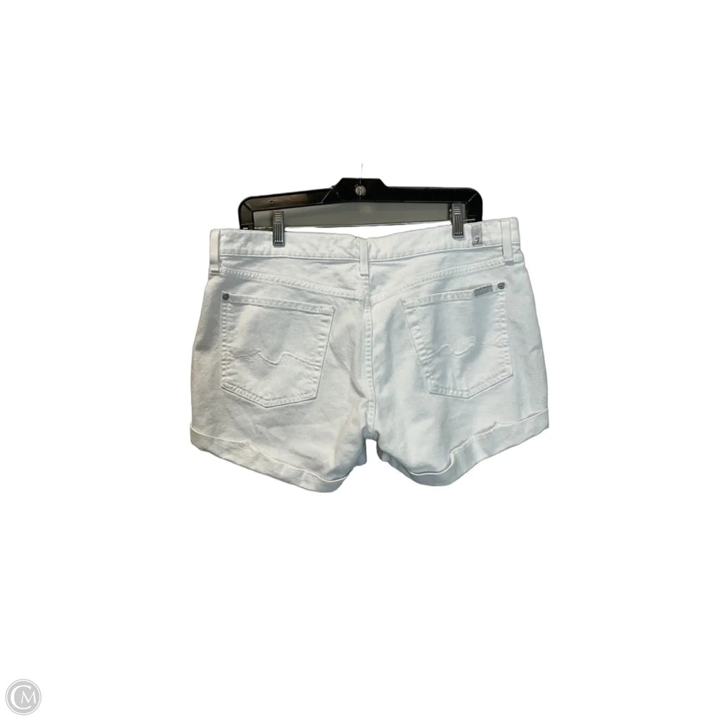 Shorts By 7 For All Mankind In White Denim, Size: 12