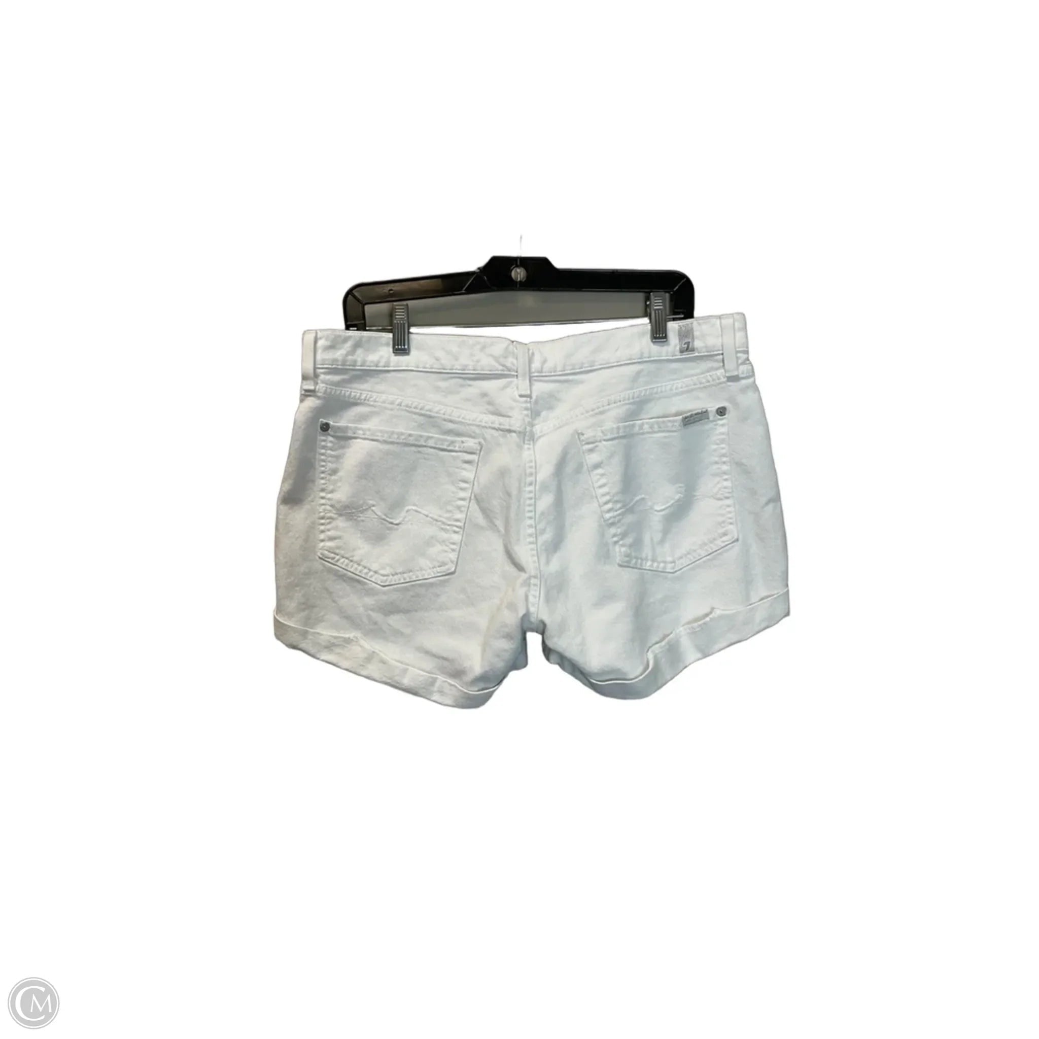 Shorts By 7 For All Mankind In White Denim, Size: 12