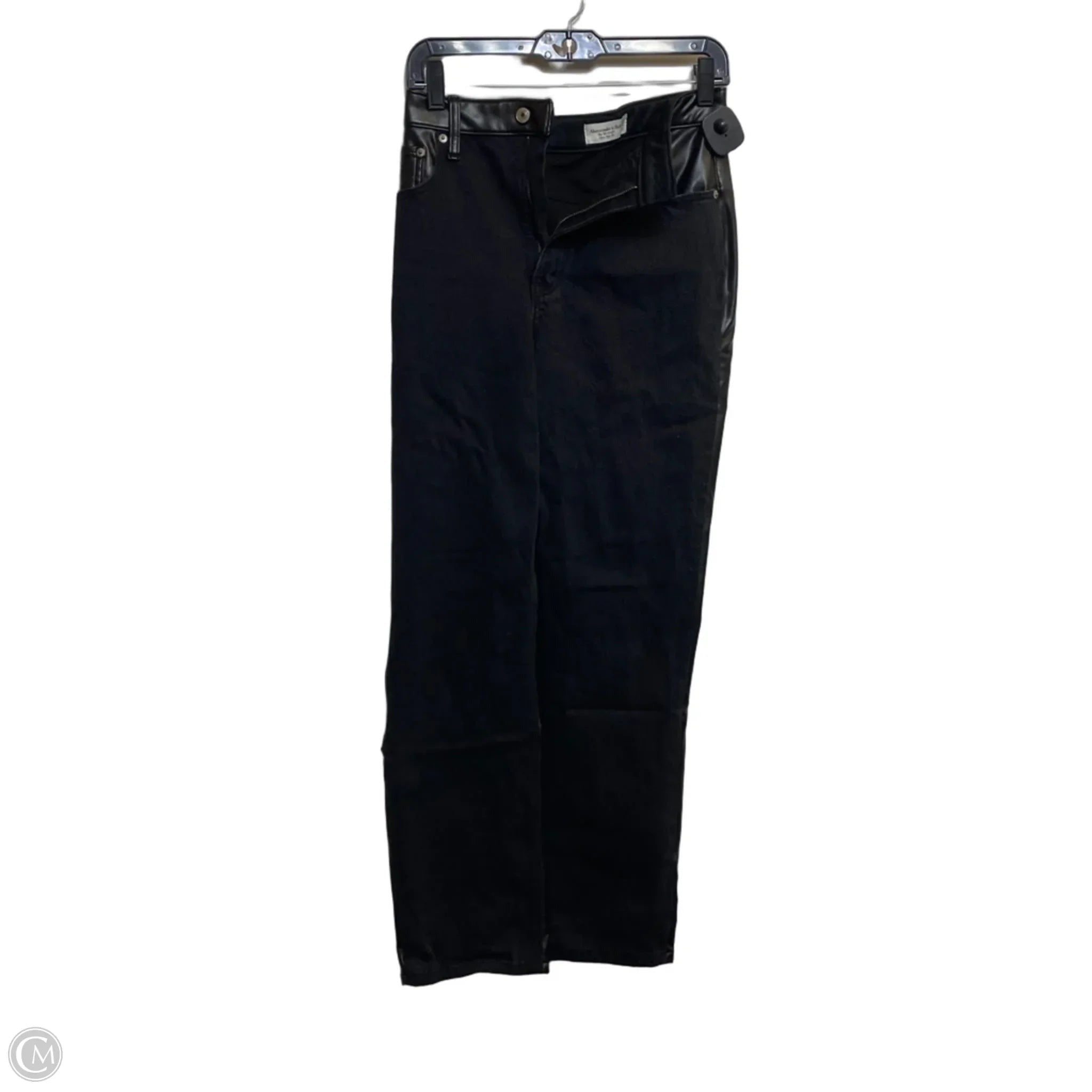 Jeans Straight By Abercrombie And Fitch In Black Denim, Size: 4