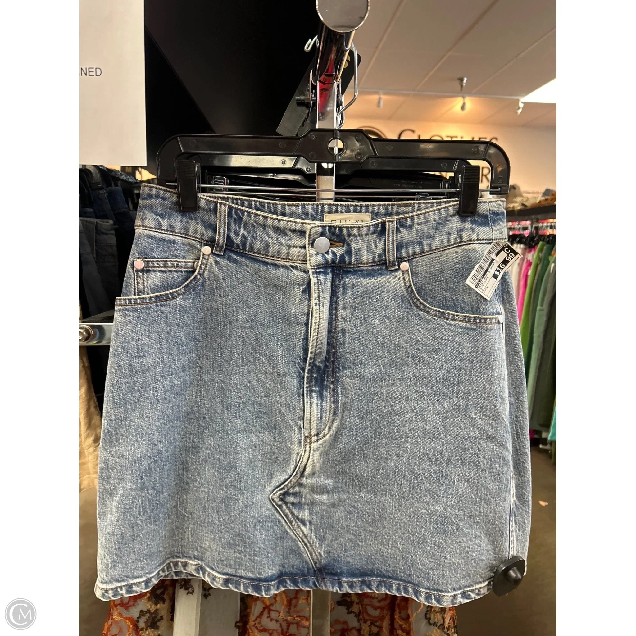 Skirt Mini & Short By Pilcro In Blue Denim, Size: 6