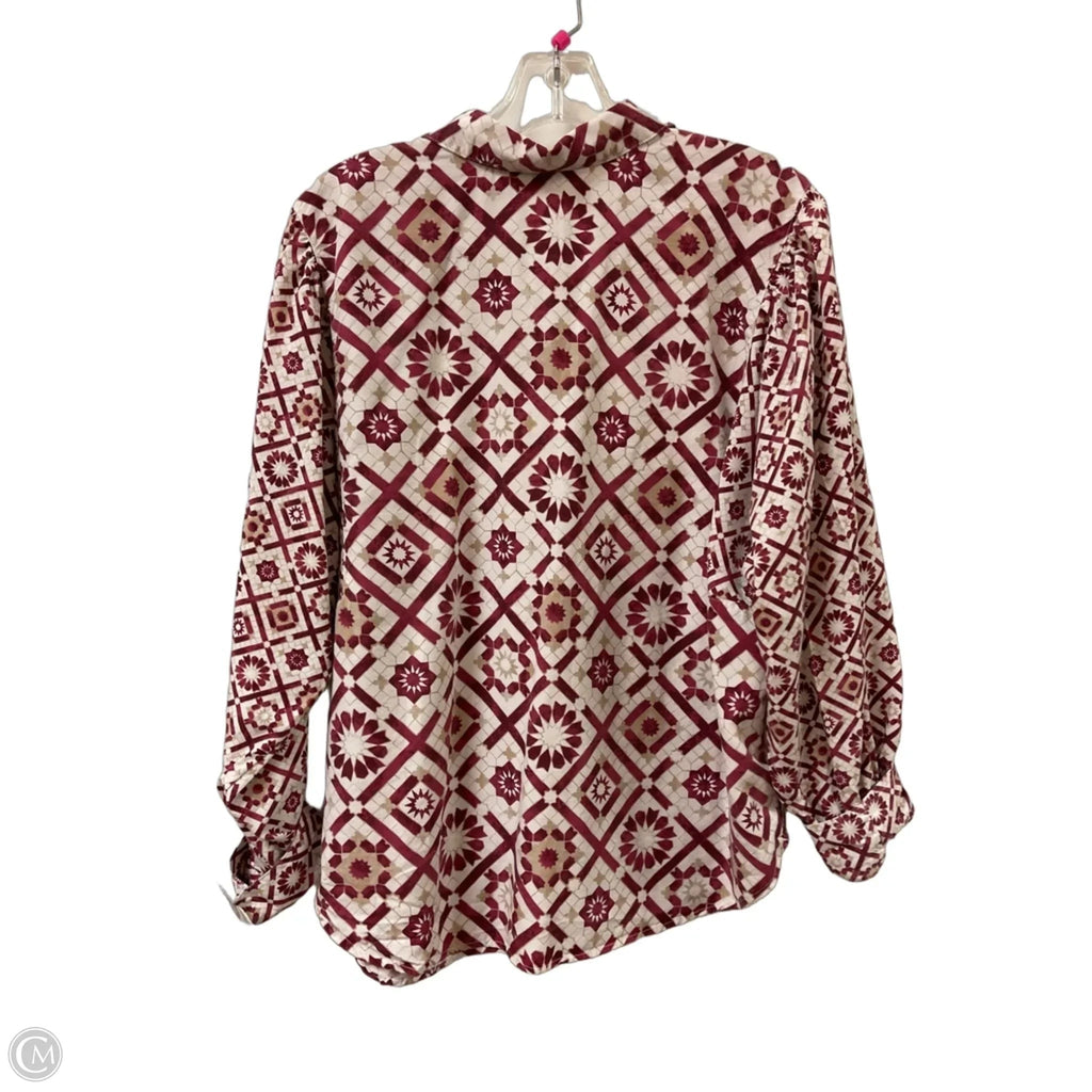 Blouse Long Sleeve By Chicos In Purple, Size: L