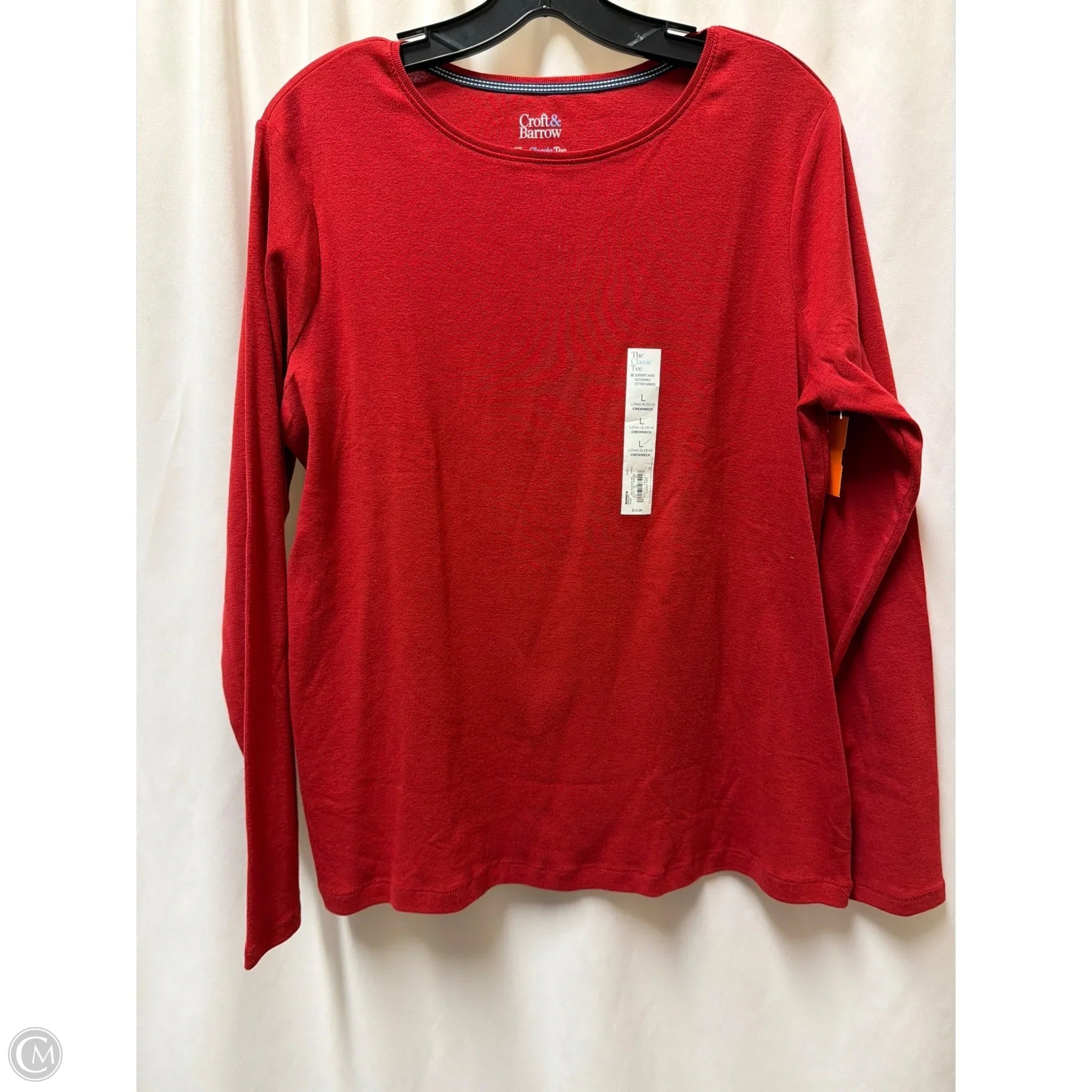 Top Long Sleeve By Croft And Barrow In Red, Size: L