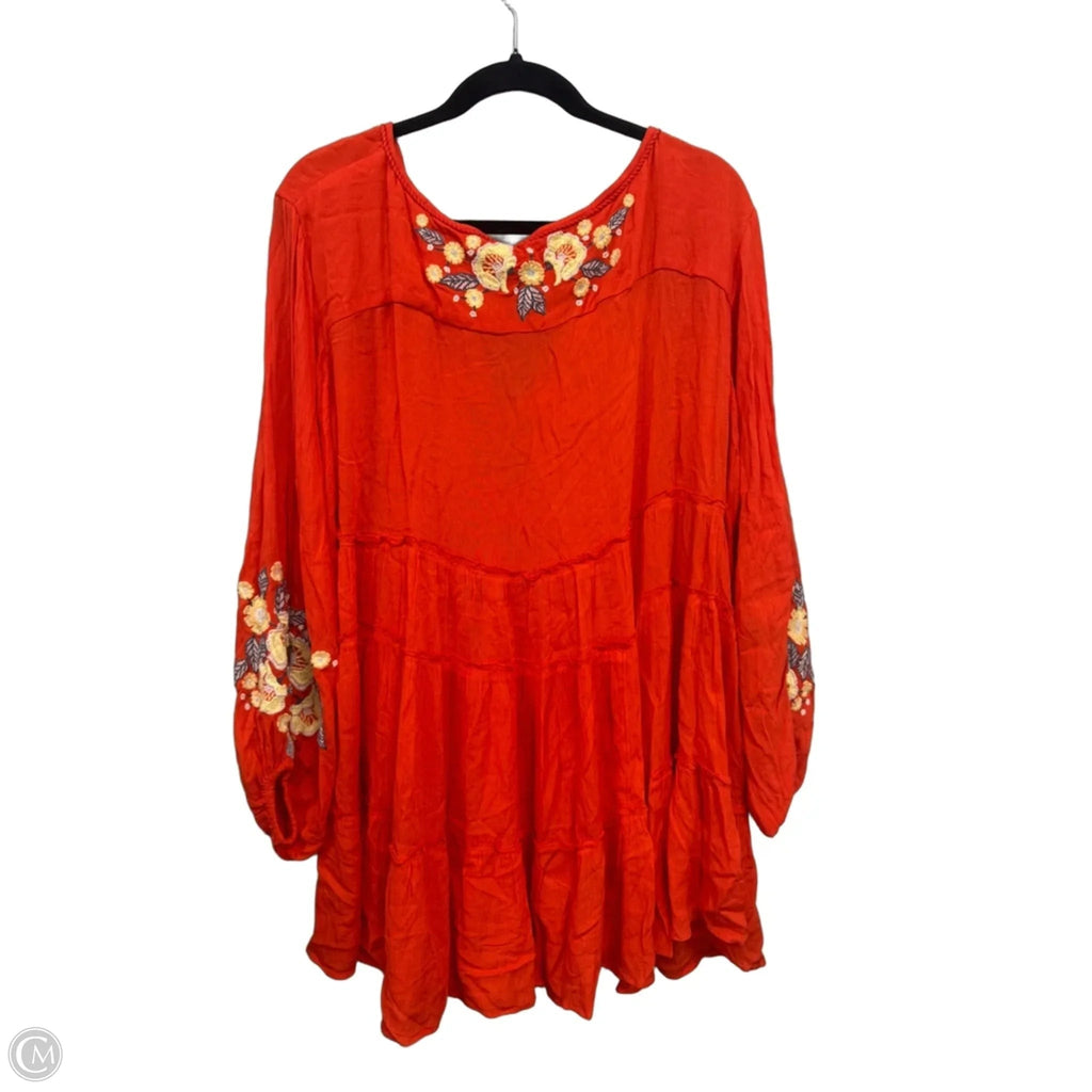 Dress Casual Short By Free People In Orange & Yellow, Size: S