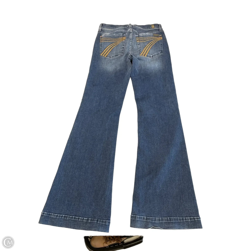 Jeans Flared By 7 For All Mankind In Blue Denim, Size: 2