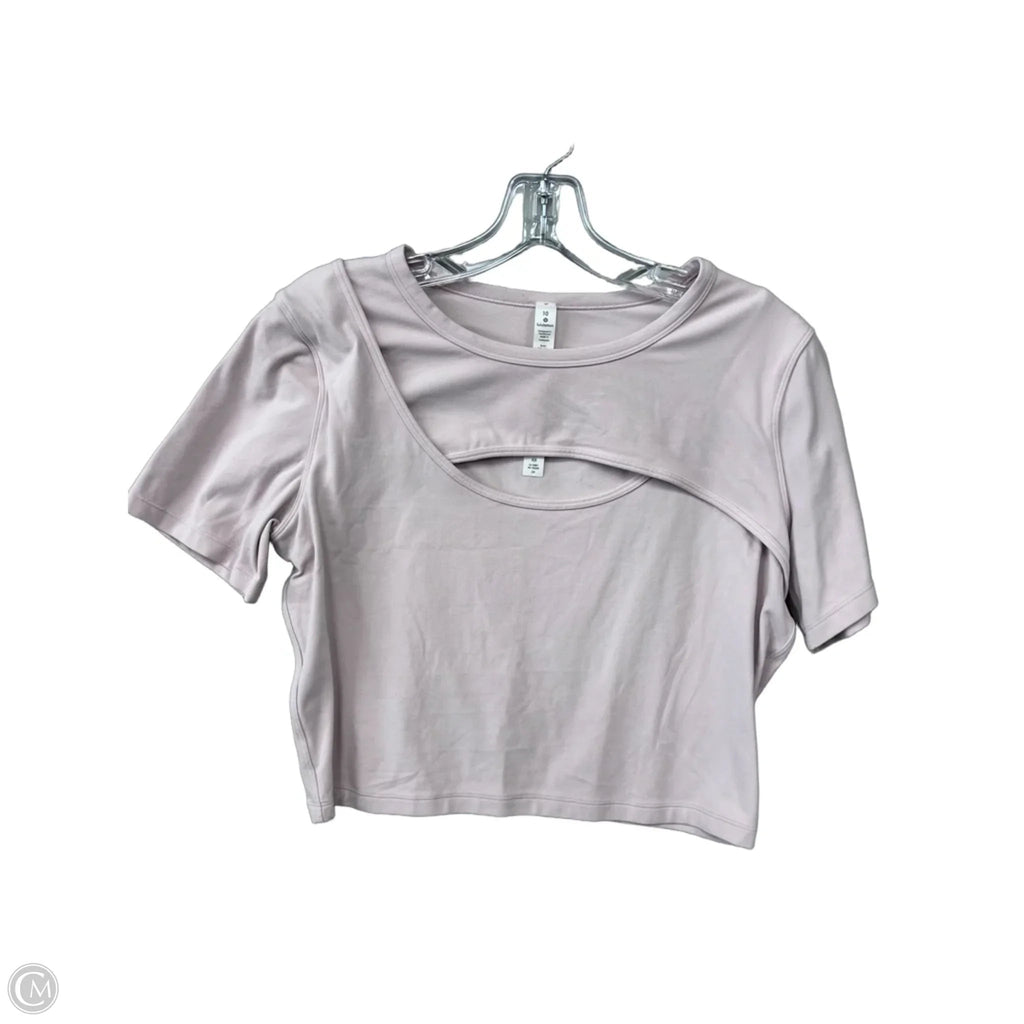 Athletic Top Short Sleeve By Lululemon In Pink, Size: 10