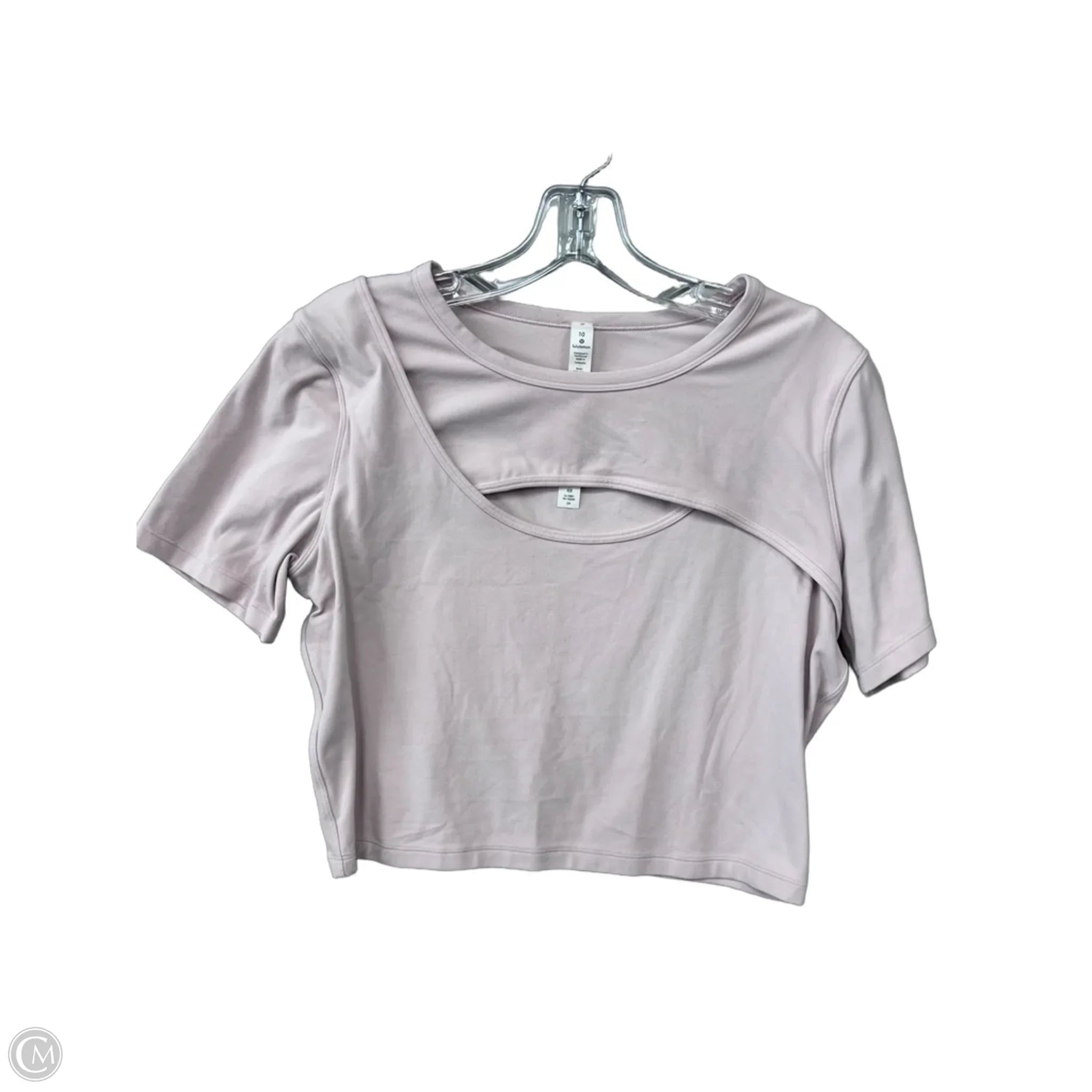Athletic Top Short Sleeve By Lululemon In Pink, Size: 10