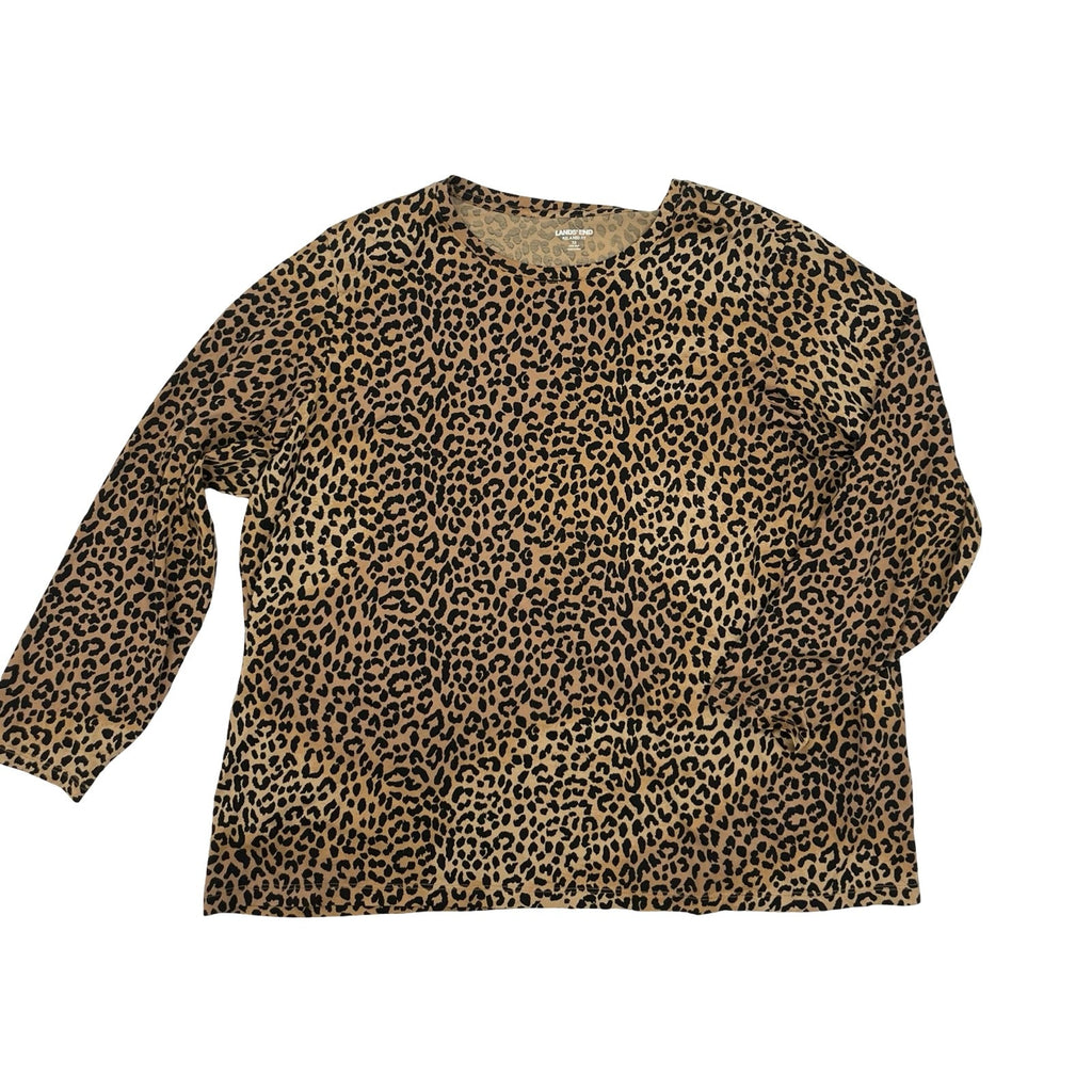 Top Ls By Lands End In Leopard Print, Size:3X