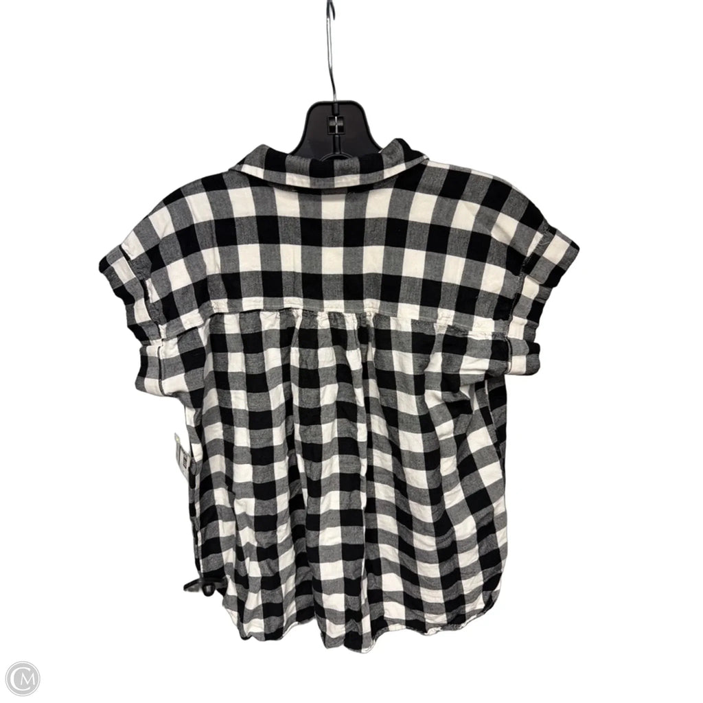Top Short Sleeve By Loft In Black & White, Size: S