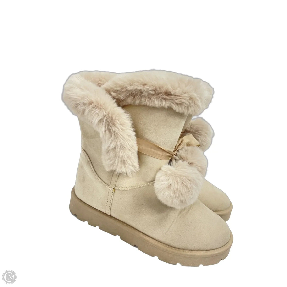 Boots Ankle Flats By Clothes Mentor In Beige, Size: 8