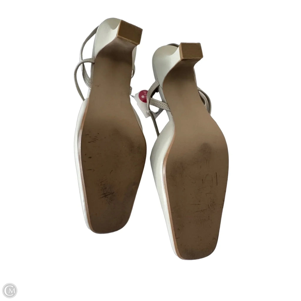 Shoes Heels Block By Connie In Cream, Size: 8