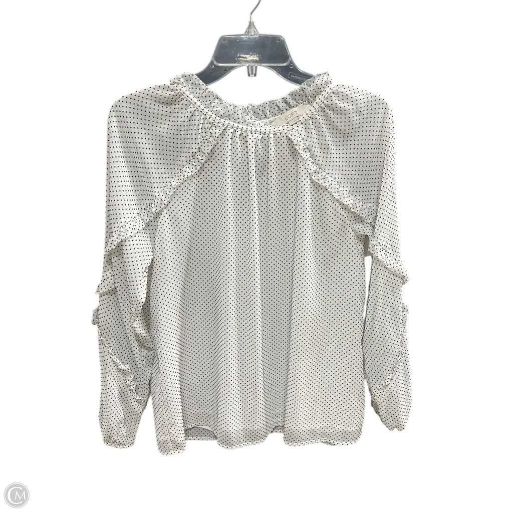 Top Long Sleeve By Loft In Polkadot Pattern, Size: S